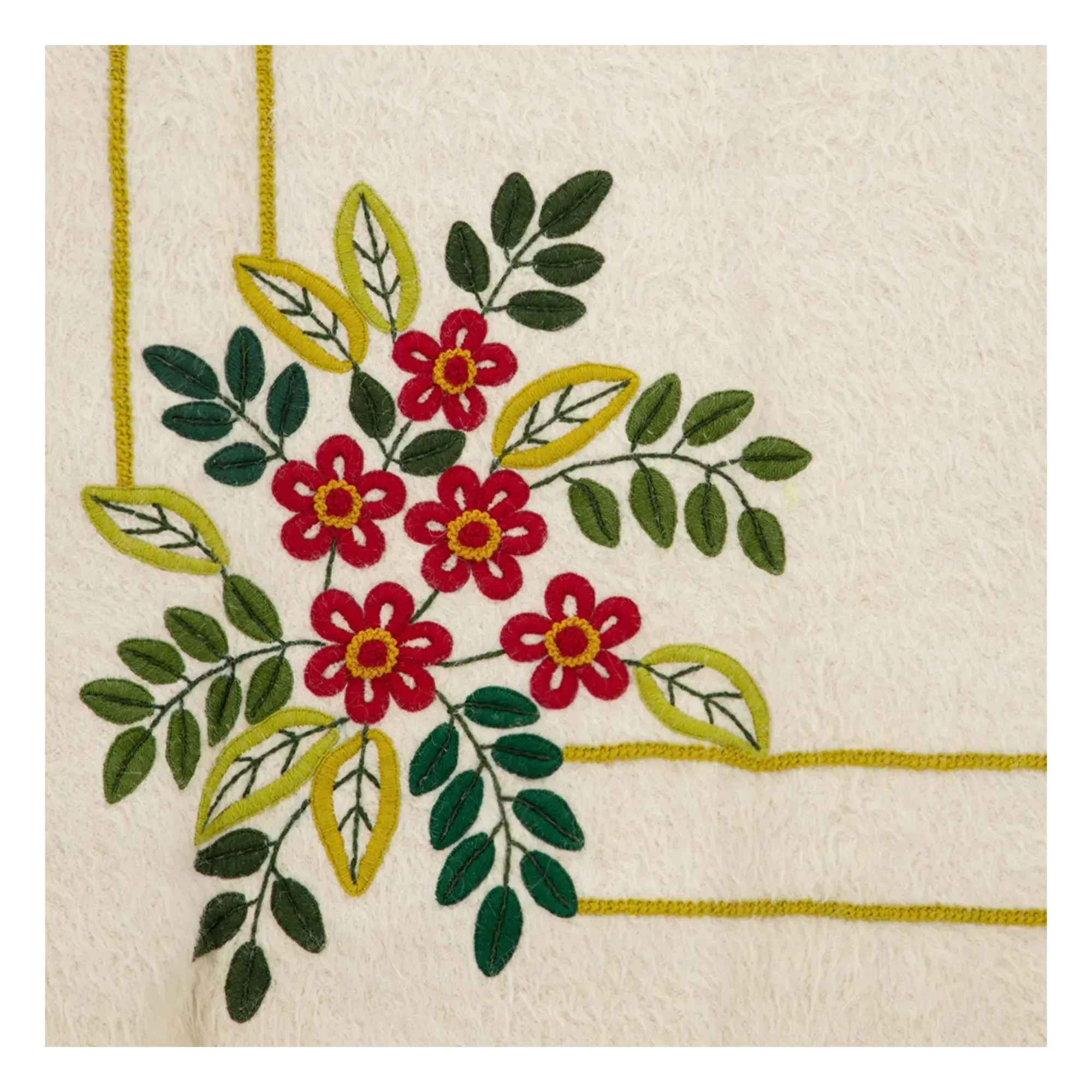 Mécia Embroidered Wool Throw - Multicoloured alternate view