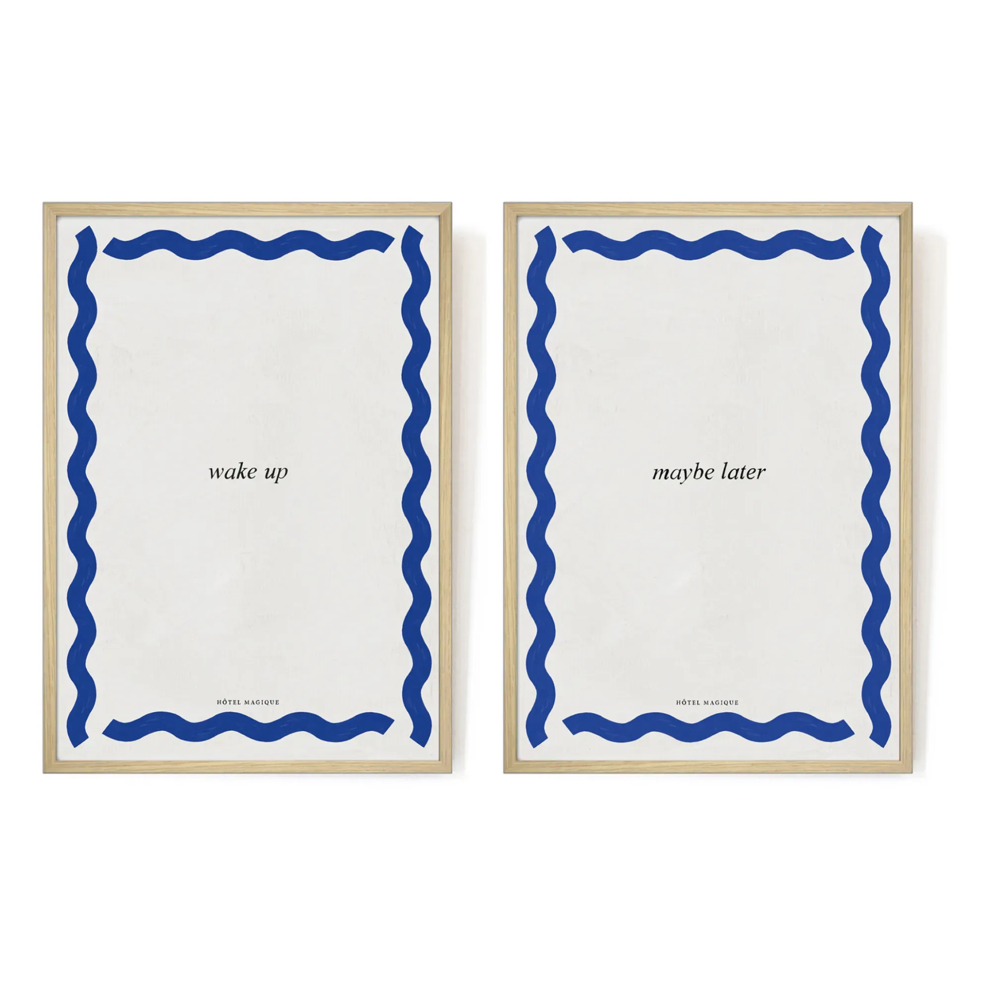 Wake Up Maybe Later Set of 2 Posters - Blue alternate view