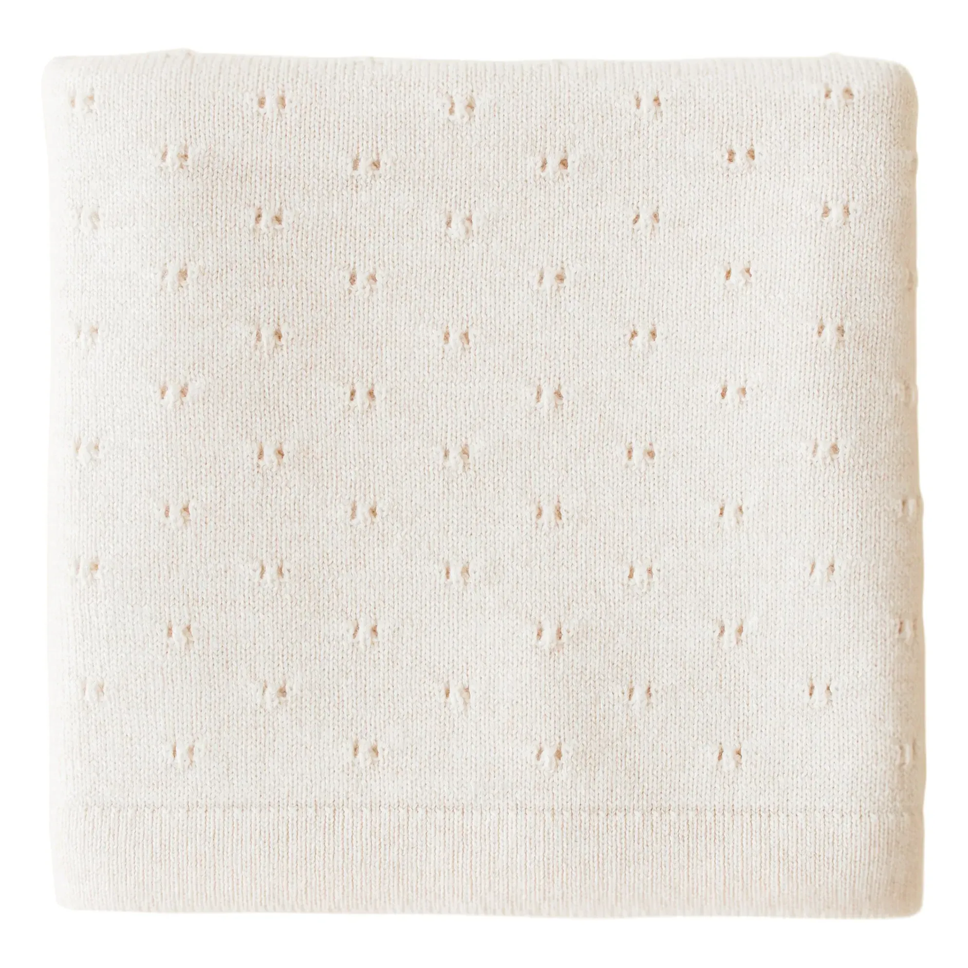 Bibi Pointelle Merino Wool Blanket - Cream product