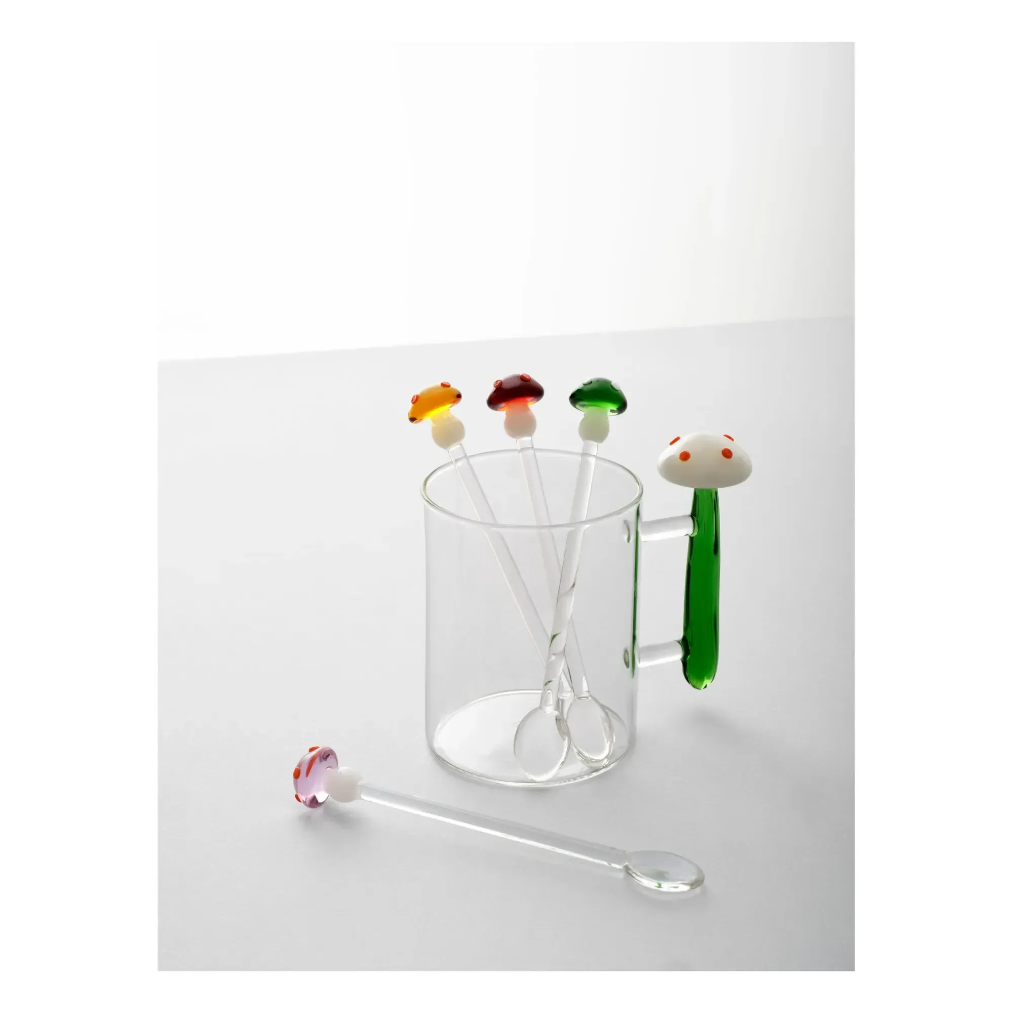 Ichendorf Milano Mushroom Glass Spoons Set of 2 - Pink alternate view