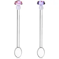 Ichendorf Milano Mushroom Teaspoons Set of 2 - Pink, Borosilicate Glass alternate view