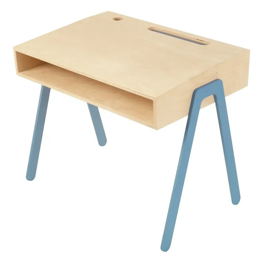 In2Wood Desk with Built-In Stationery Holders - Blue, Birch Plywood product