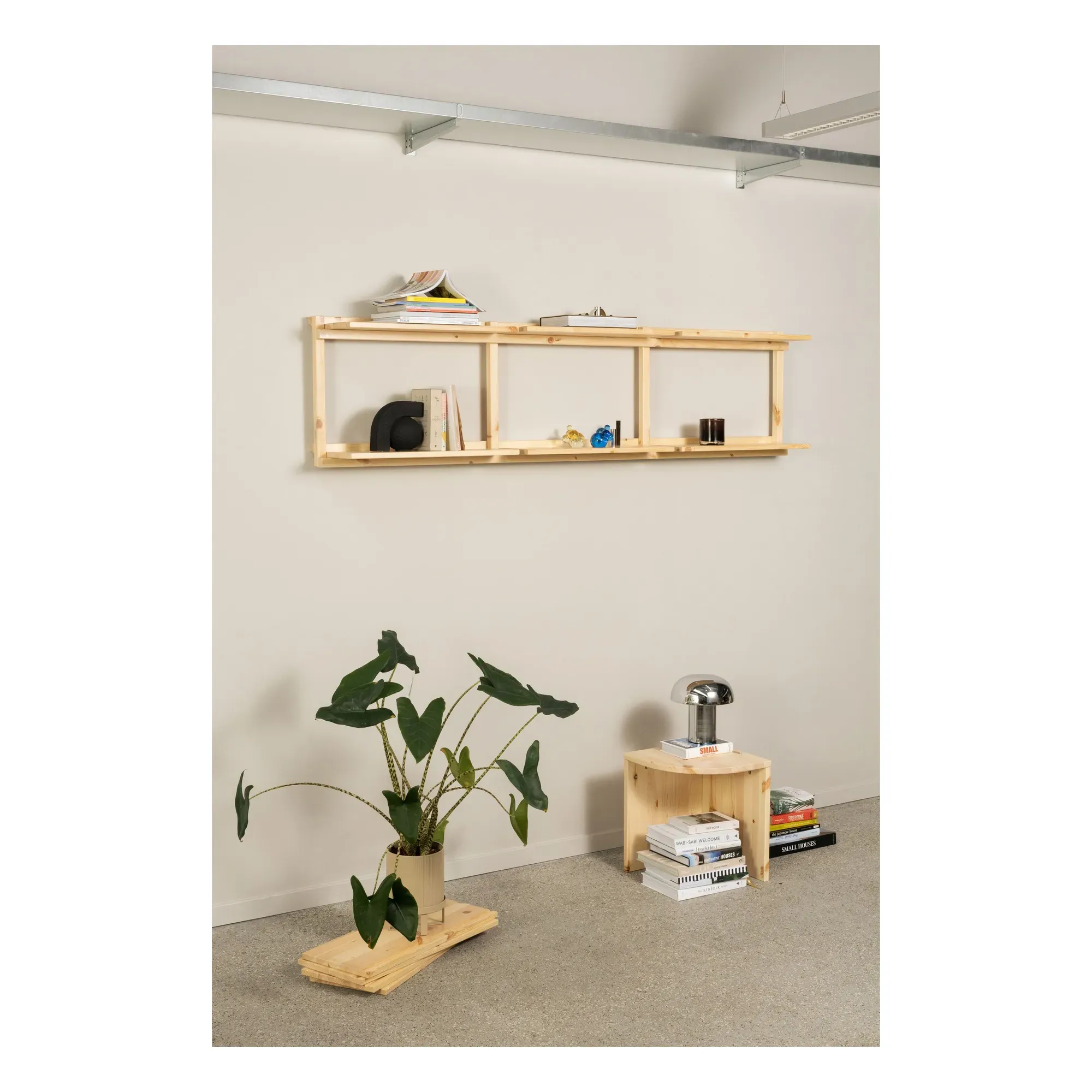 Groove Narrow Shelving Unit - Natural, Pine alternate view