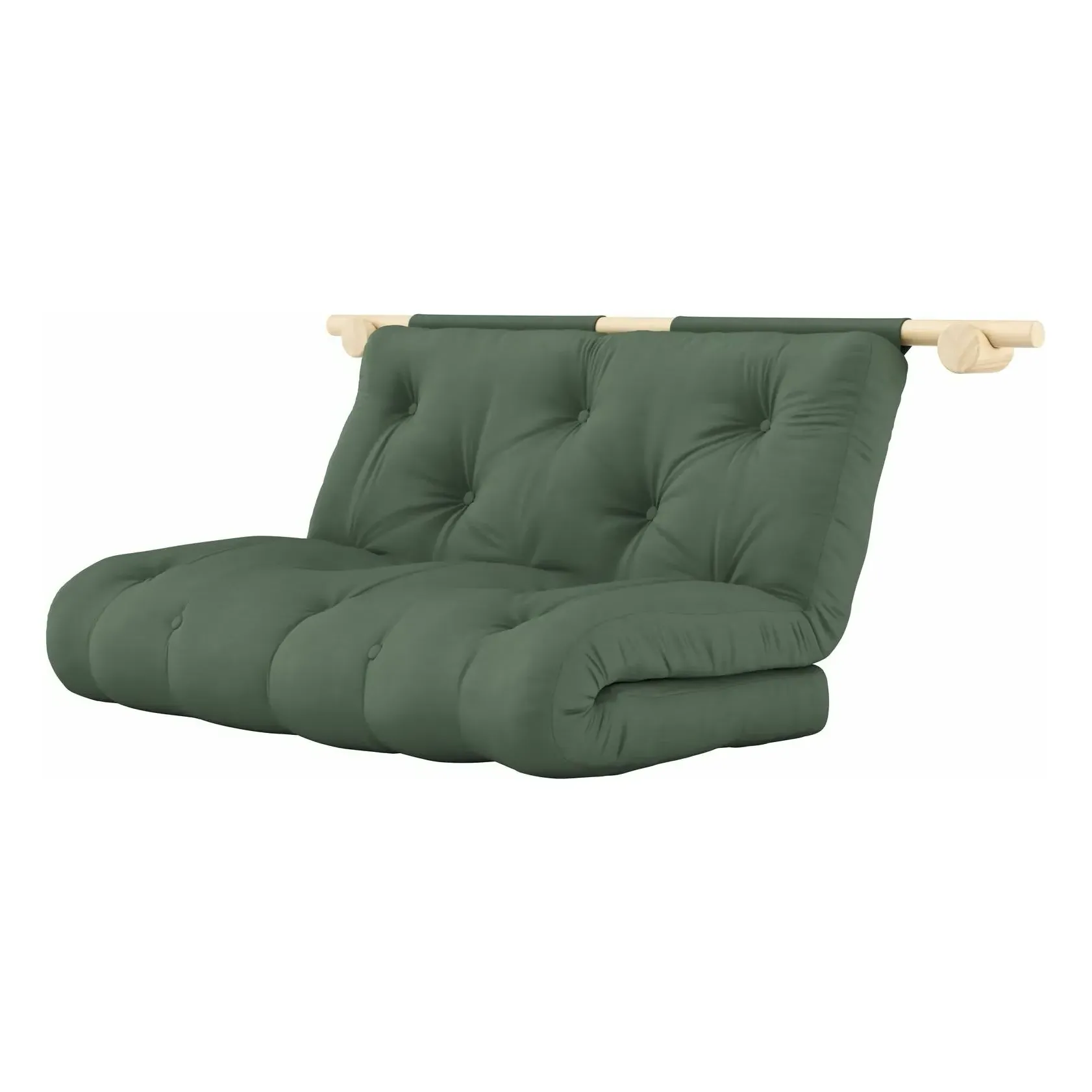 Hooked Wall-Mounted Sofa Bed - Olive Green, Cotton product