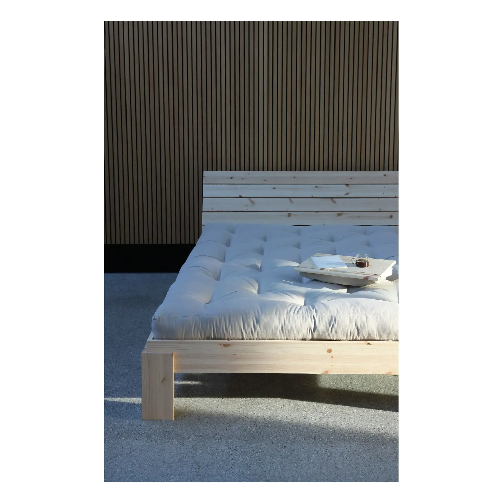 Layers Bed Frame with Storage Headboard - Natural, Pine Wood alternate view