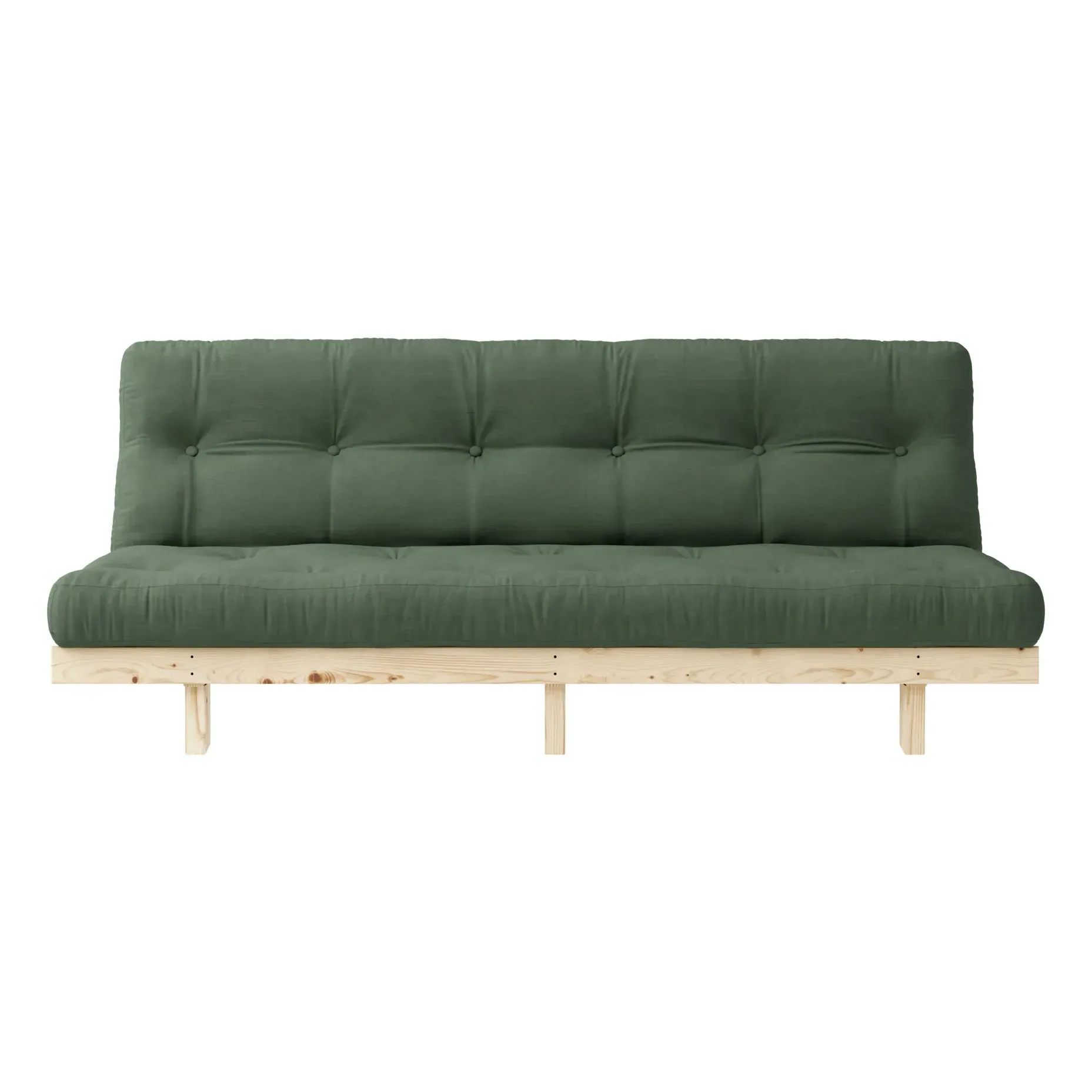 Lean 2-Seater Sofa Bed - Olive Green, Polyester alternate view