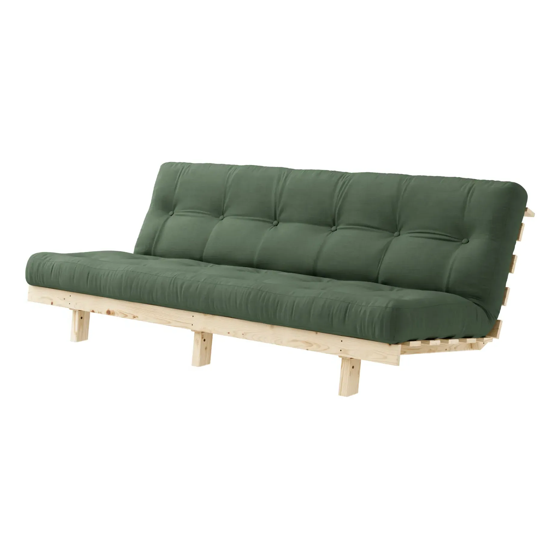Lean 2-Seater Sofa Bed - Olive Green, Polyester product