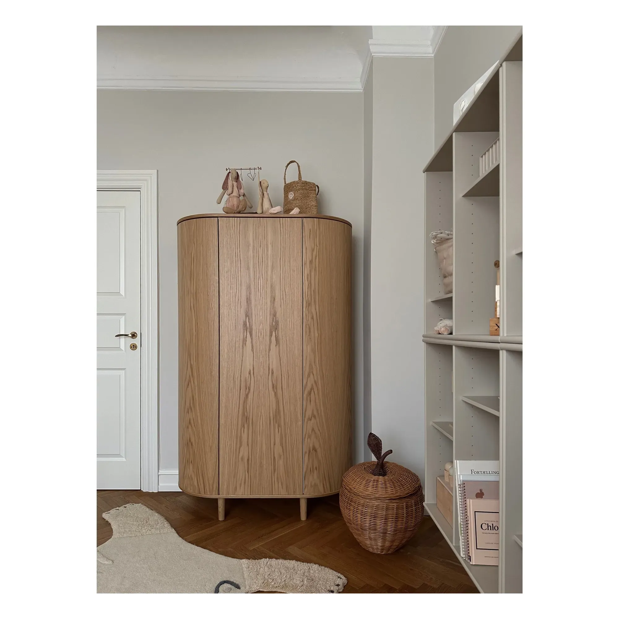 Kai 3-Section Wardrobe with Touch Opening - Oak alternate view