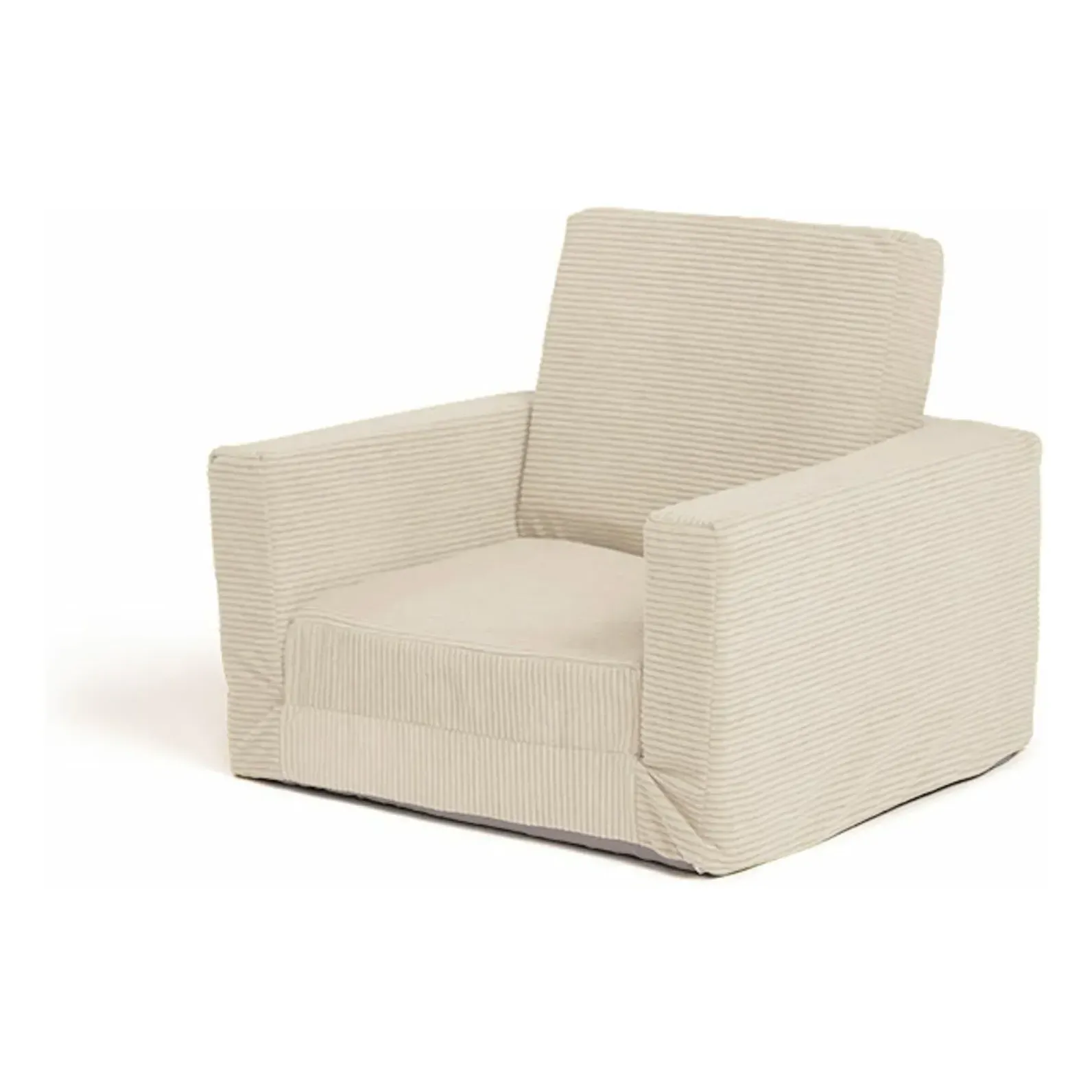Folding Armchair with Mattress - Ecru, Corduroy product