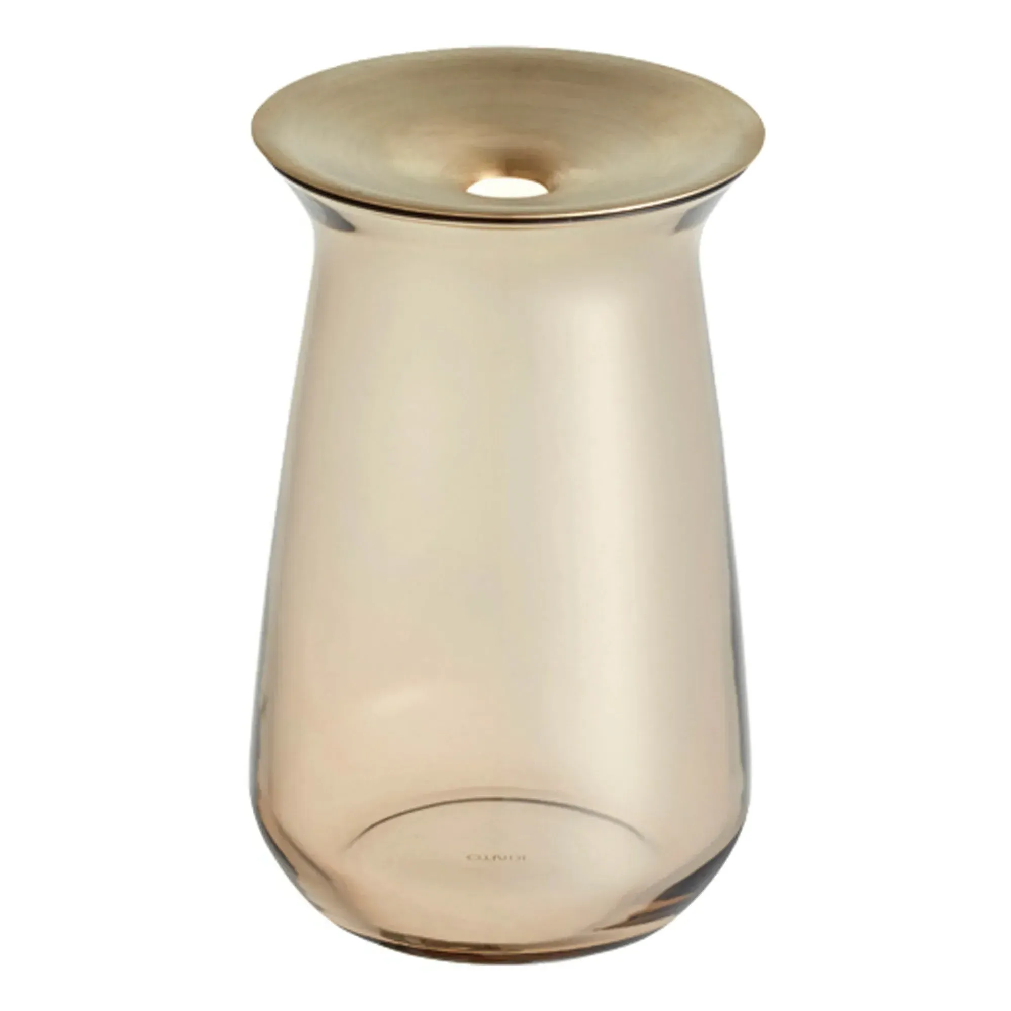 Luna Single-Flower Vase - Brown, Glass, Brass product