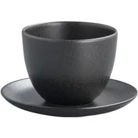 Pebble Porcelain Teacup & Saucer - Black alternate view