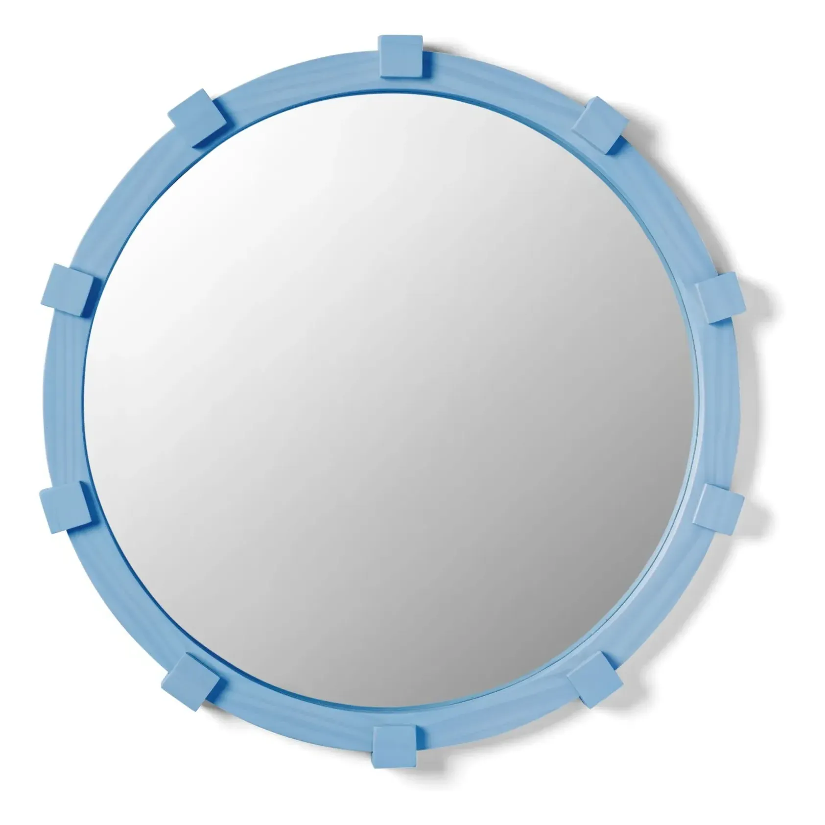 Chunk Round Mirror - Blue, Pine Wood product