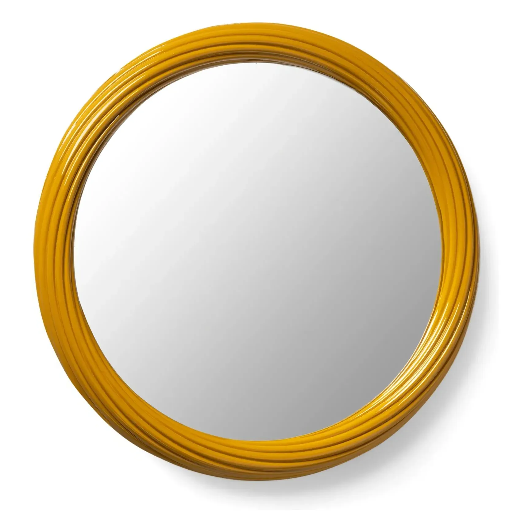 Churros Round Wall Mirror - Ochre, Polyresin product