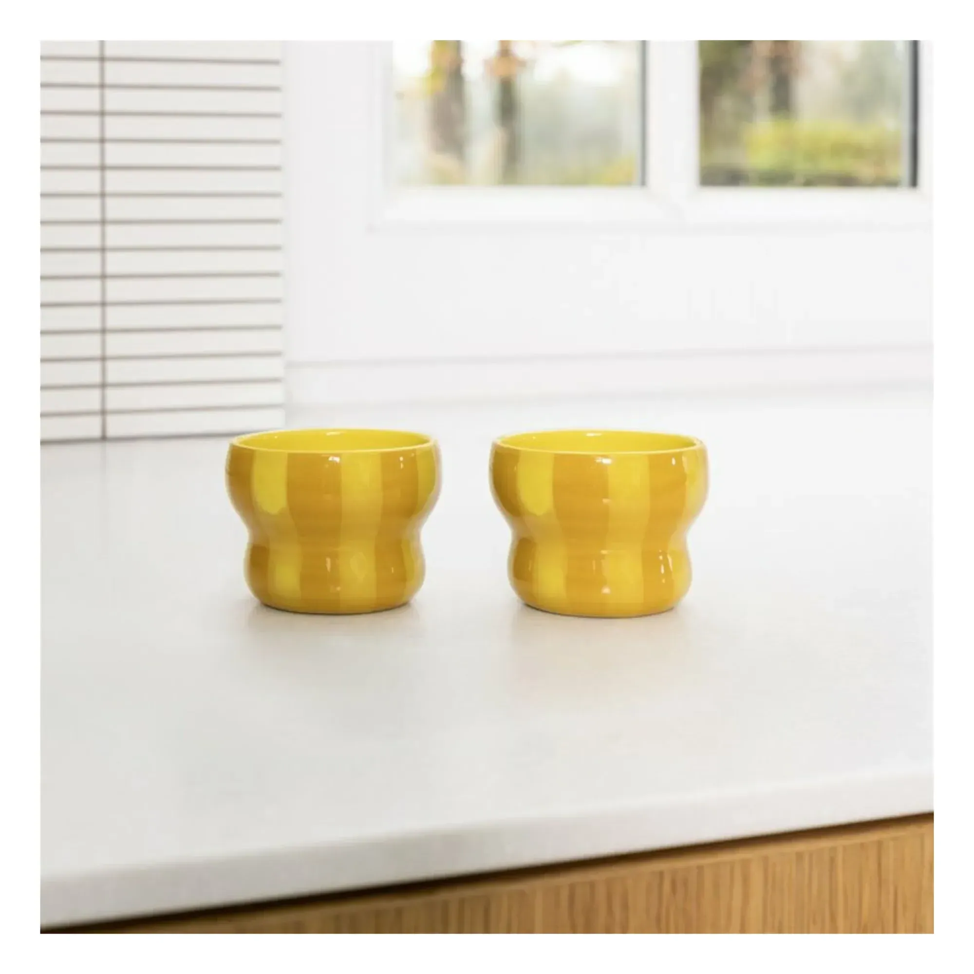 Circus Espresso Cups Set of 2 - Yellow, Stoneware alternate view