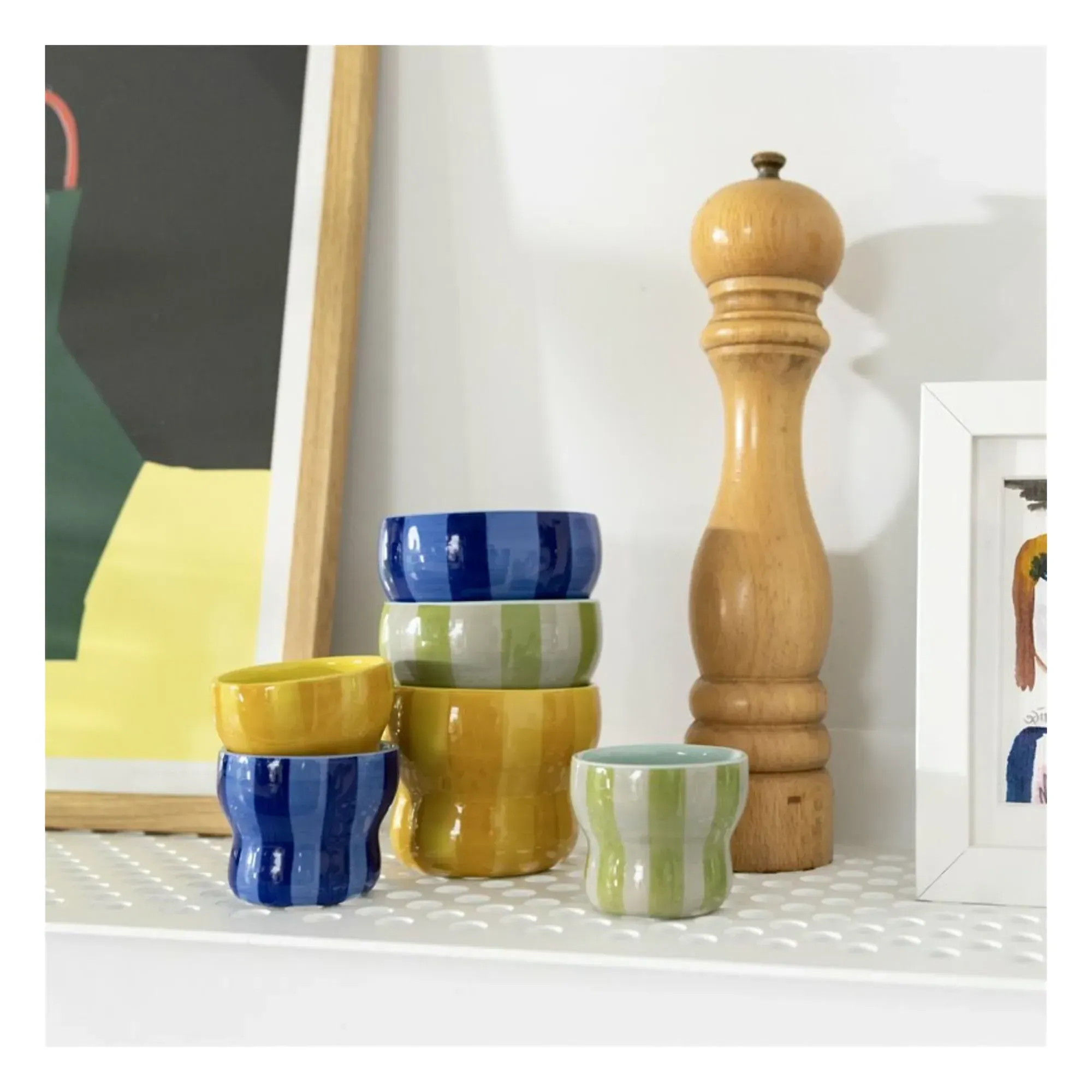 Circus Espresso Cups Set of 2 - Yellow, Stoneware alternate view