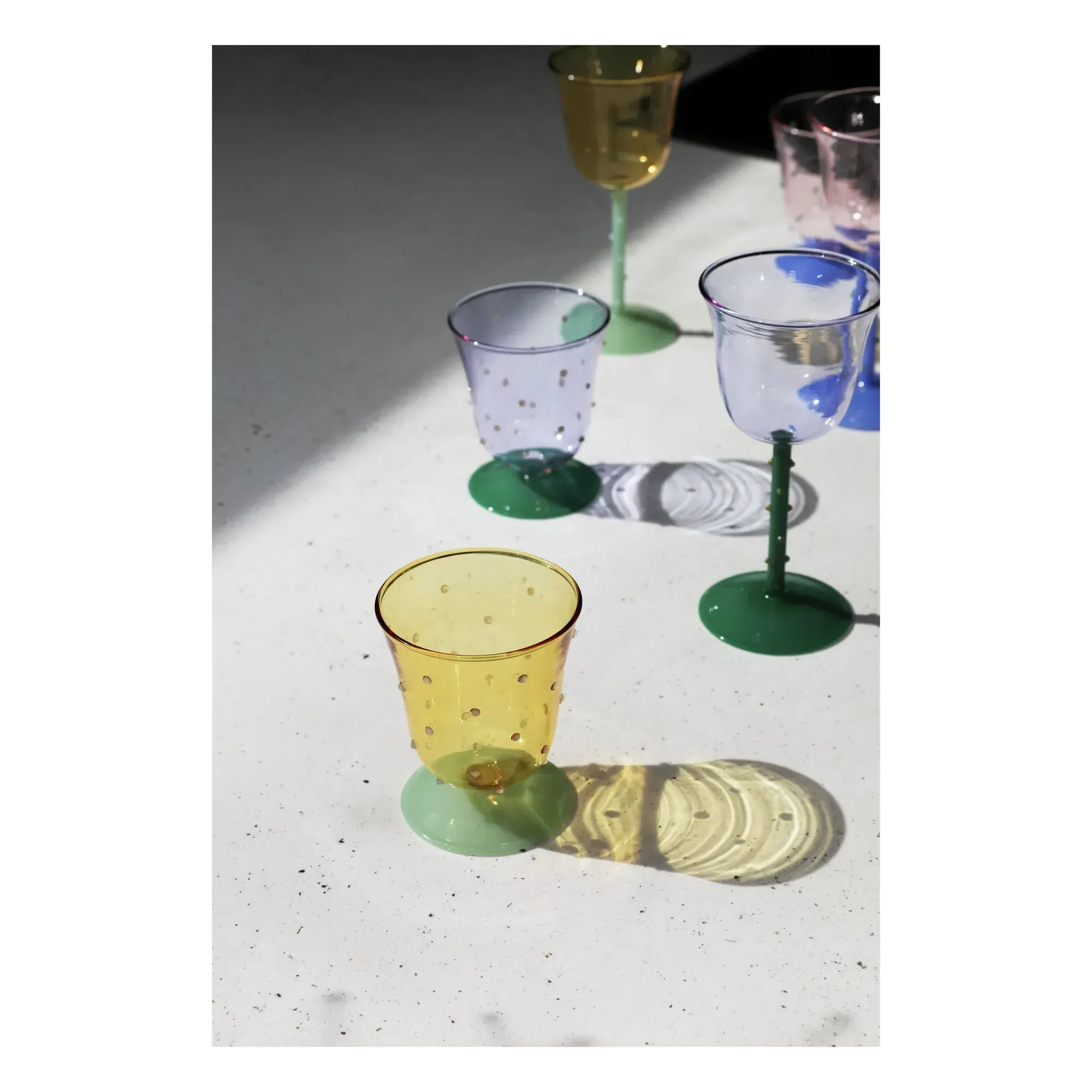 Dot Set of 2 Water Glasses - Yellow, Borosilicate Glass alternate view