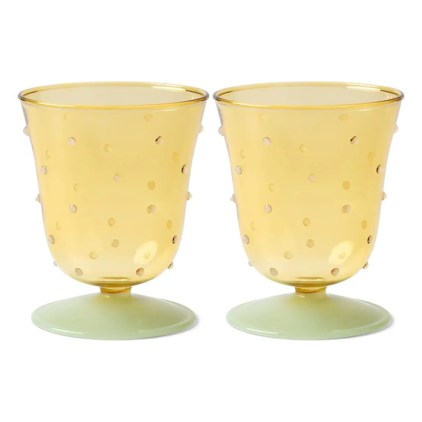 Dot Set of 2 Water Glasses - Yellow, Borosilicate Glass product