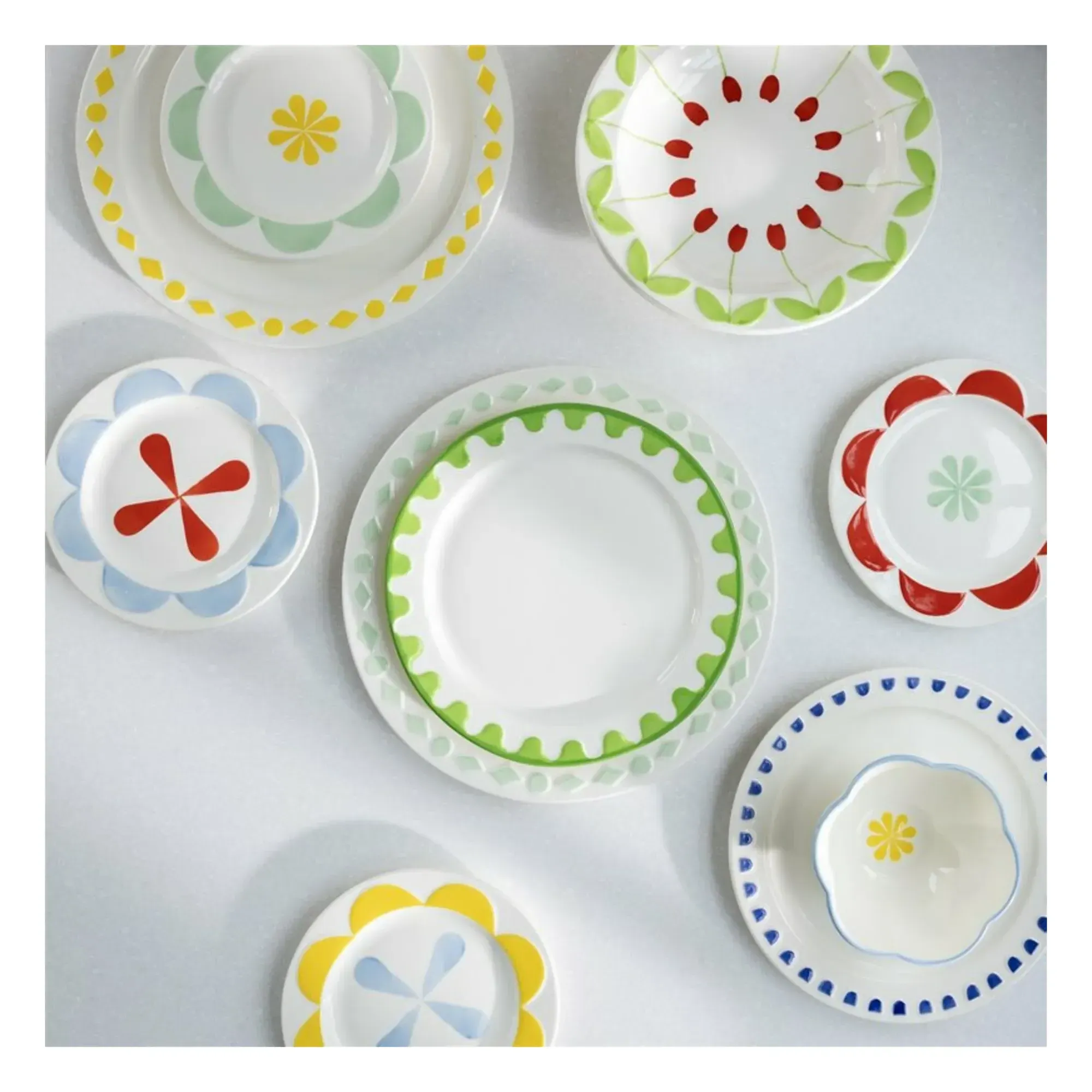 Folk Set of 4 Bowls - Multicoloured, Porcelain alternate view