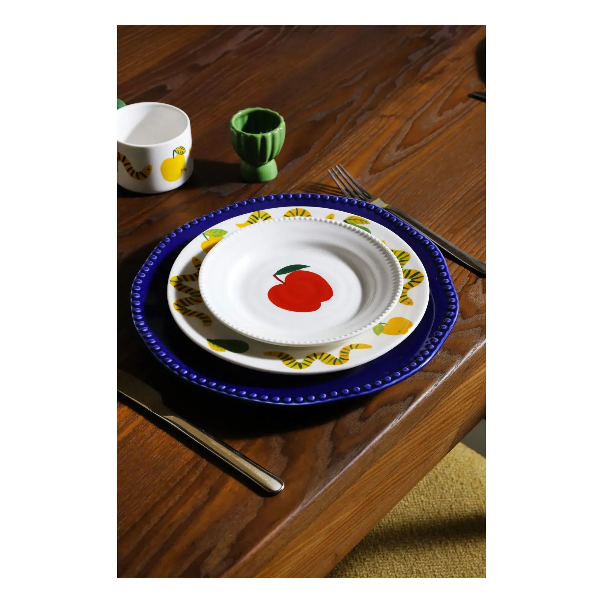 Haines Set of 4 Plates - Red, Porcelain alternate view