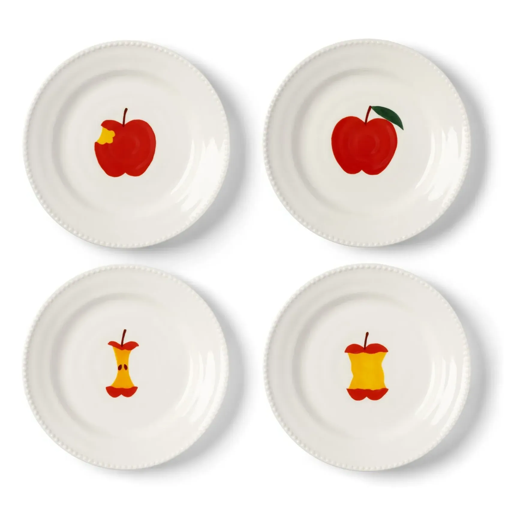 Haines Set of 4 Plates - Red, Porcelain product
