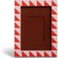 Patch Triangles Photo Frame - Red, Pine Wood alternate view