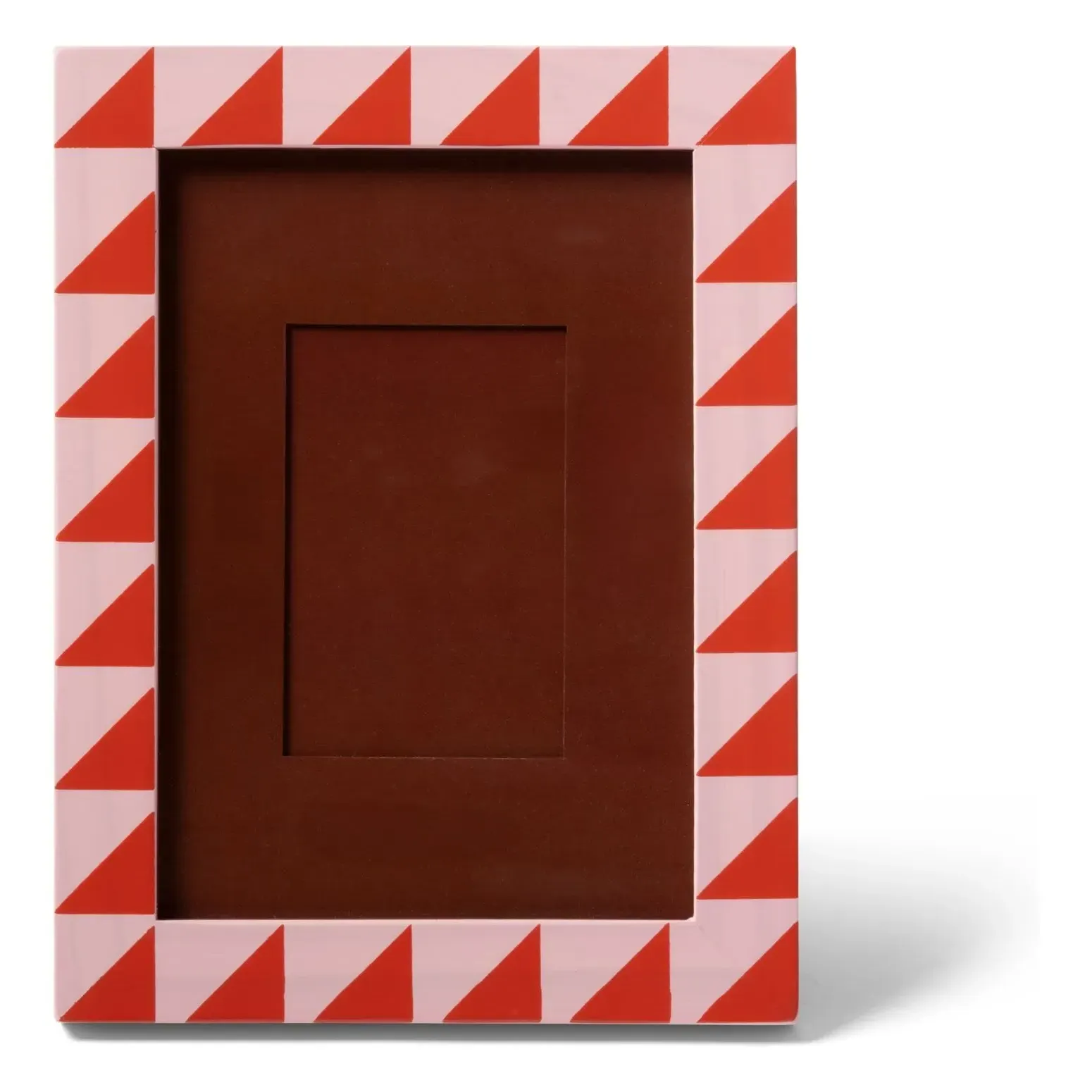 Patch Triangles Photo Frame - Red, Pine Wood product