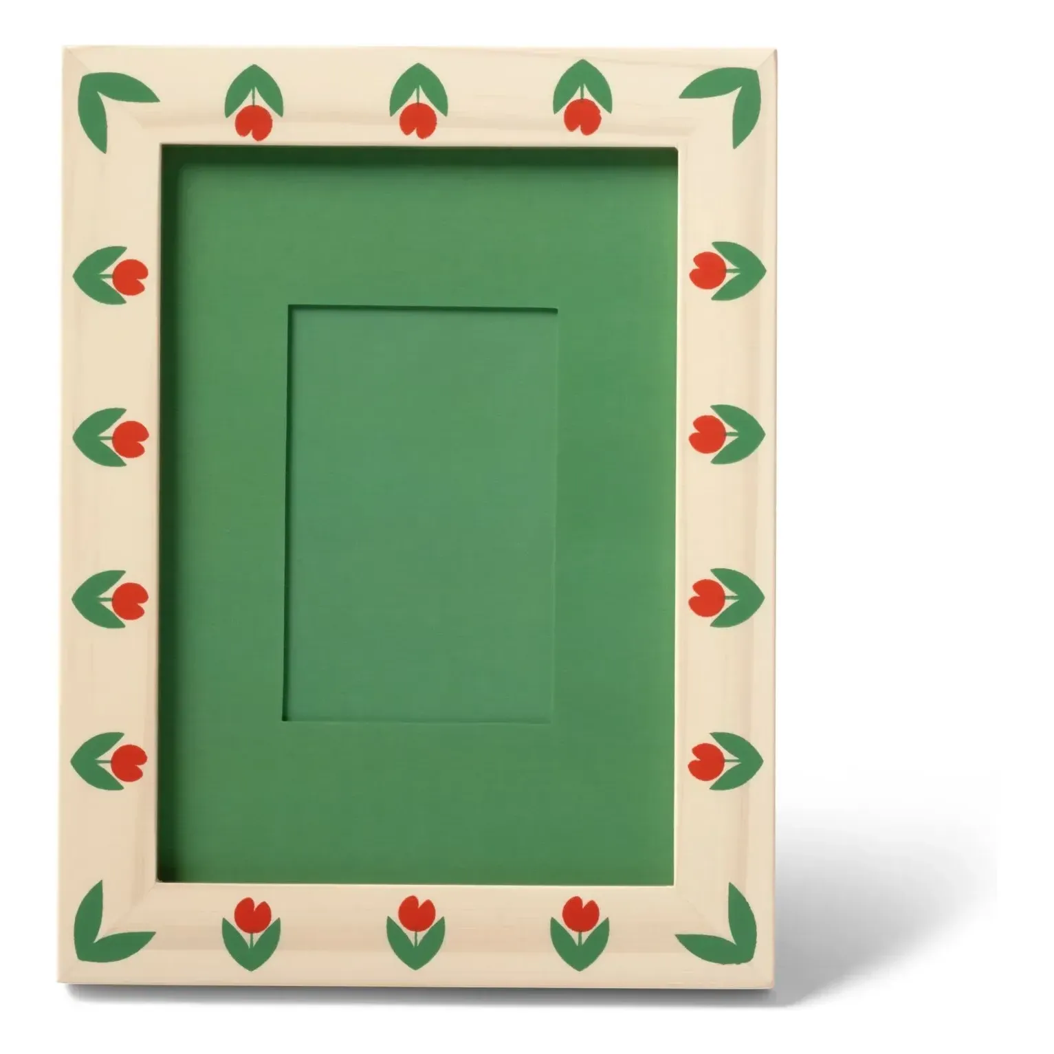 Patch Tulips Photo Frame - Green, Pine Wood product