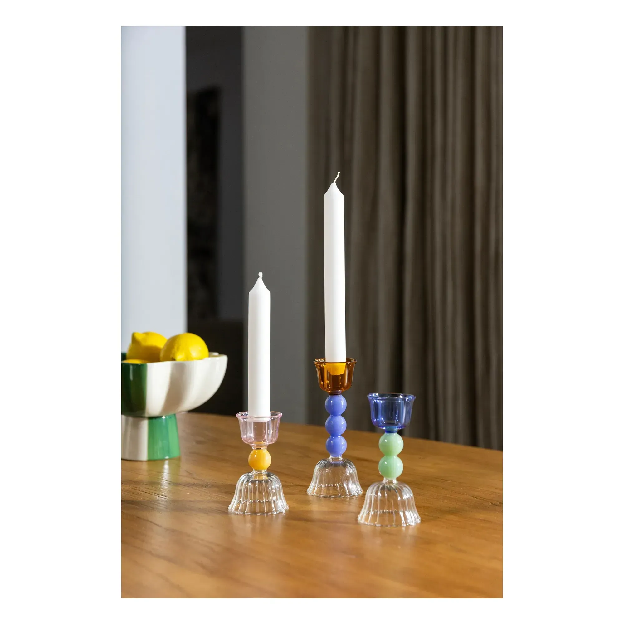 Pearl Candlestick - Pink, Glass alternate view
