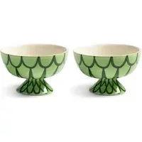 Sirène Set of 2 Bowls - Green, Stoneware alternate view