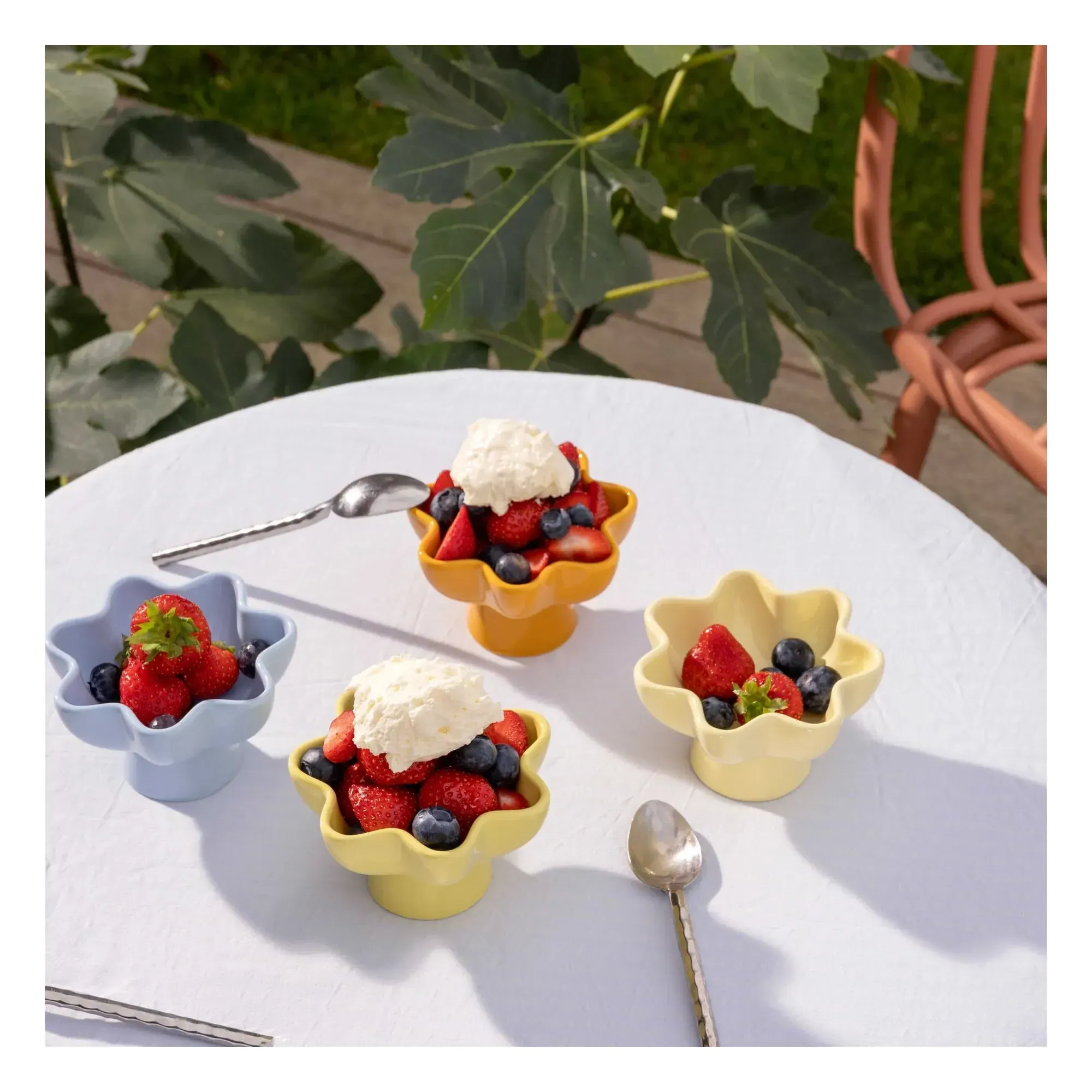 Sun Stoneware Bowls Set of 4 - Multicoloured, Porcelain alternate view