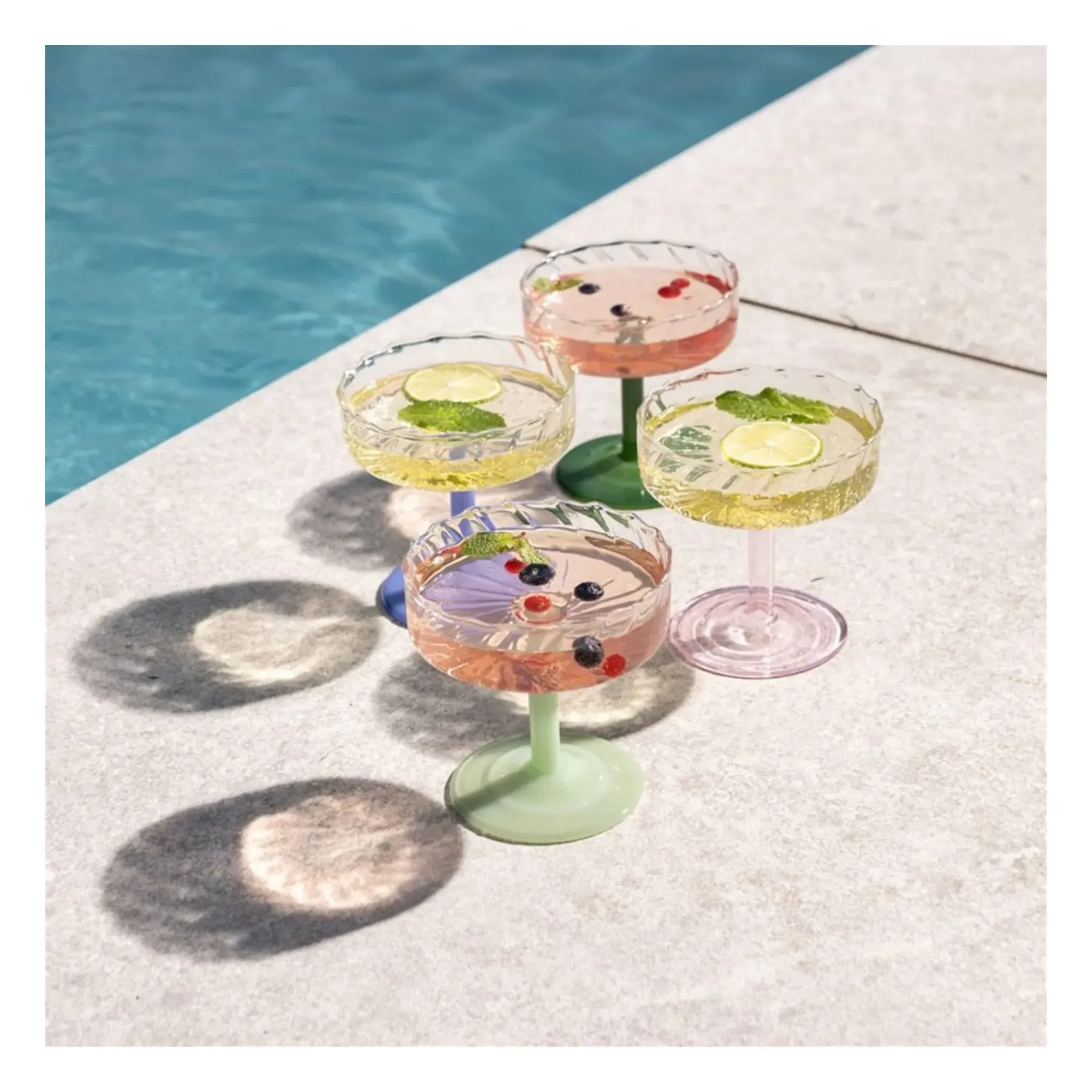 Twirl Set of 2 Cups - Pink, Borosilicate Glass alternate view