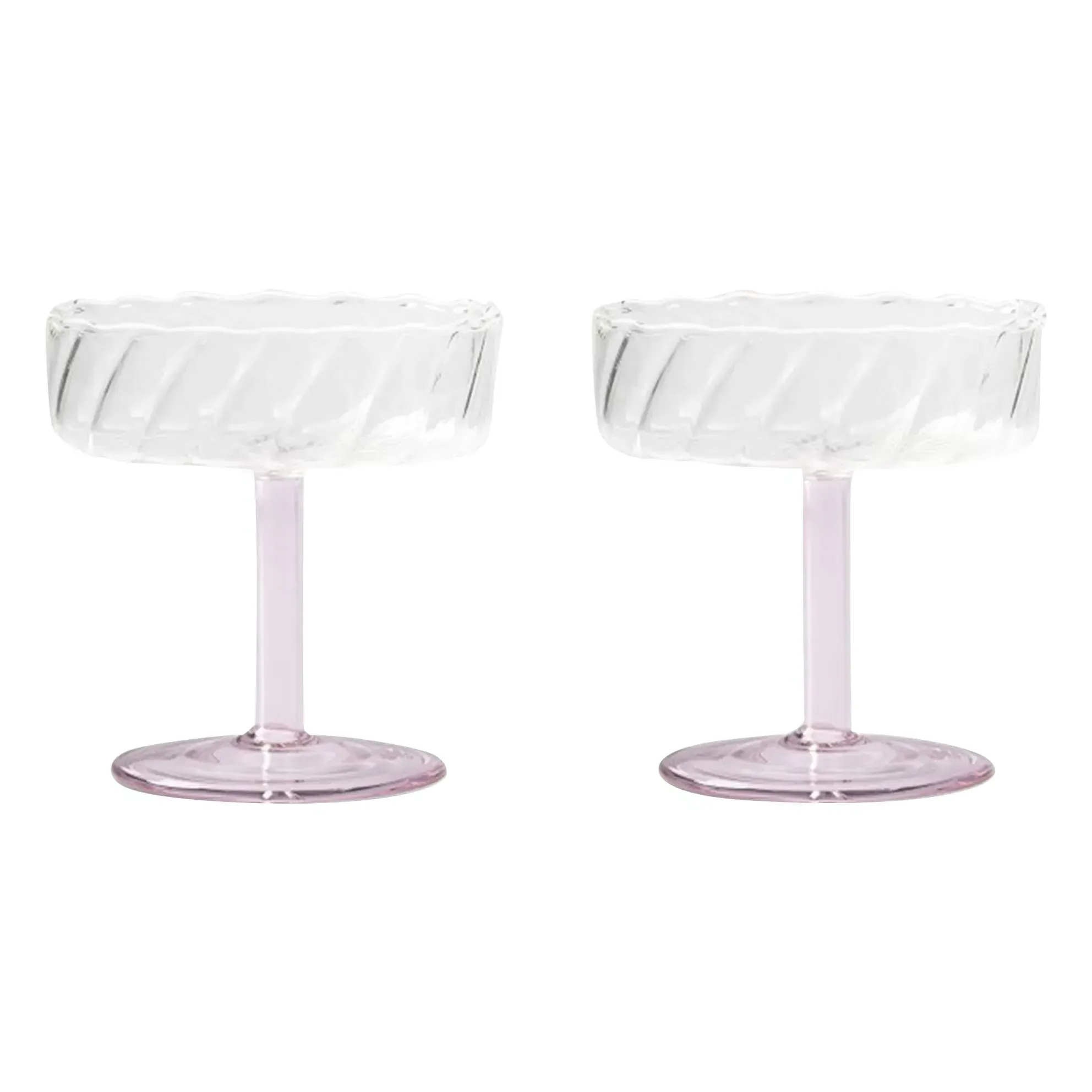 Twirl Set of 2 Cups - Pink, Borosilicate Glass product
