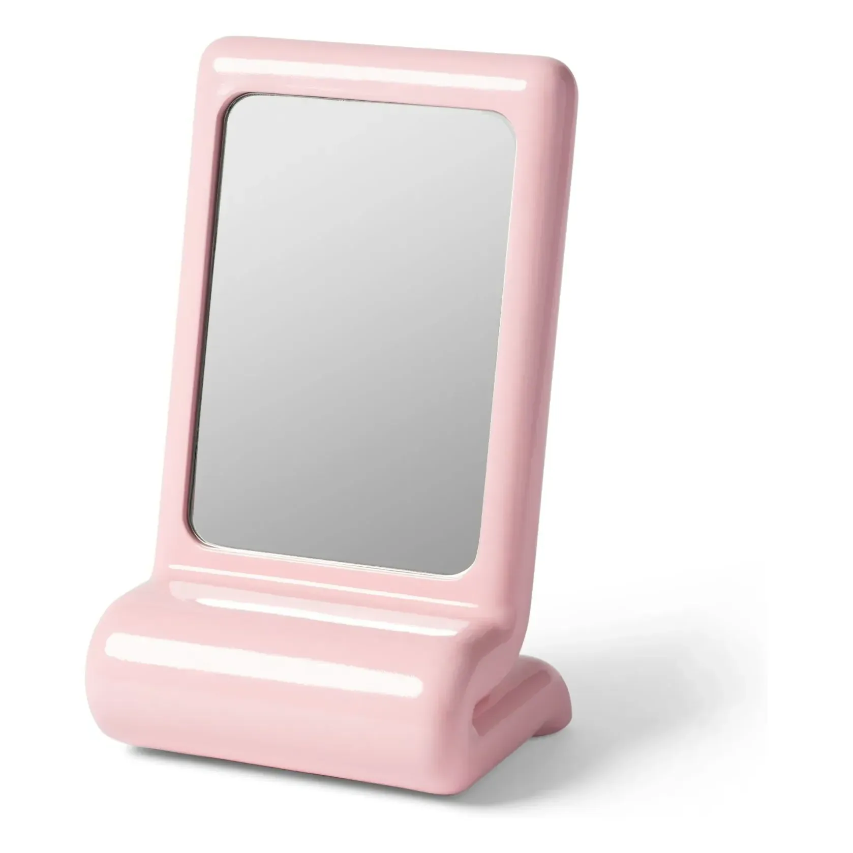 Whip Table Mirror - Pink, Polyresin product