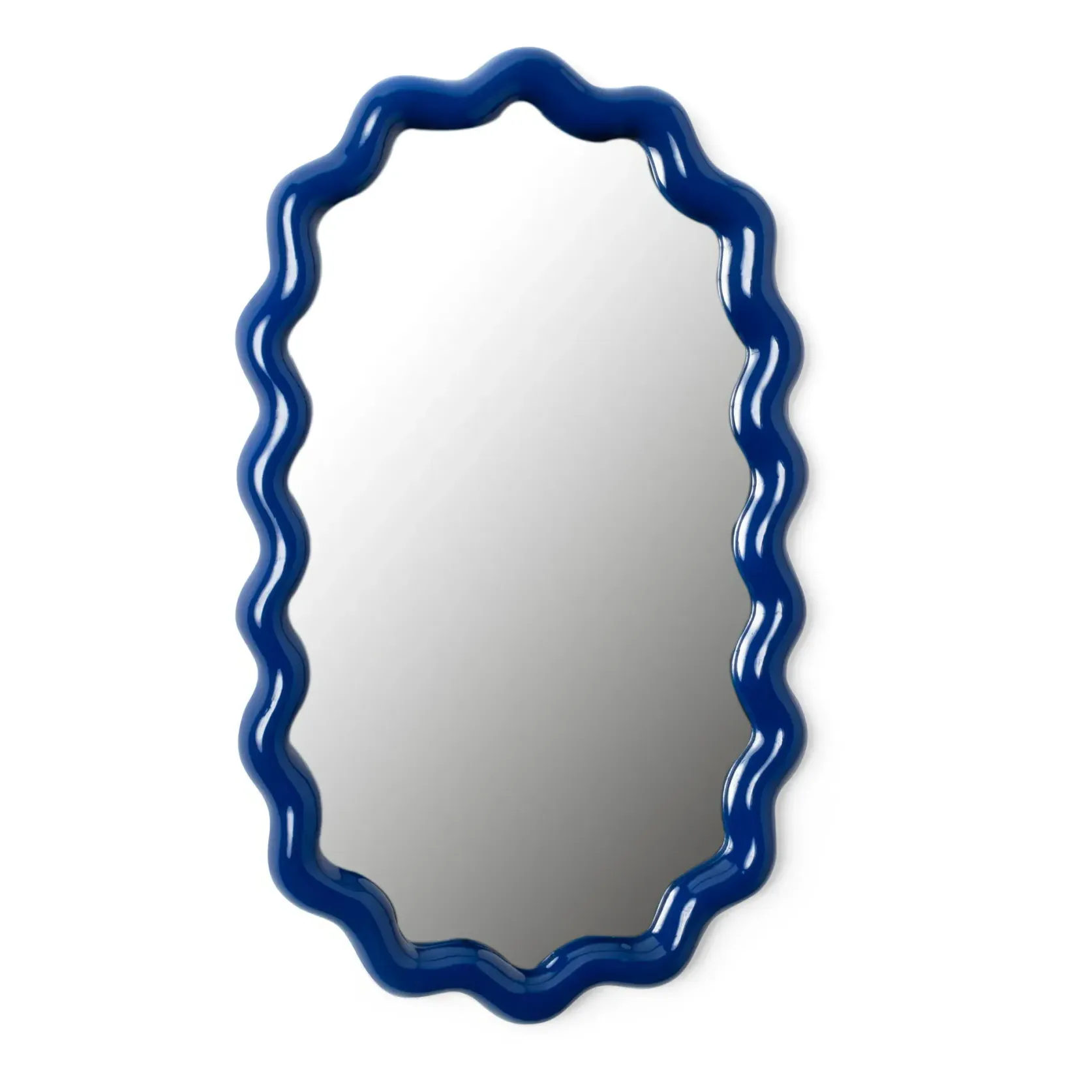 Zigzag Oval Mirror - Navy Blue, Polyresin product