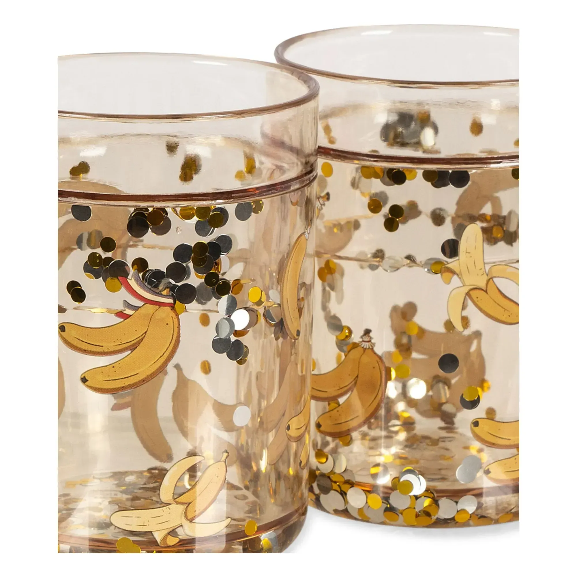 Bananas Glitter Cups Set of 2 - Yellow, PCTG alternate view