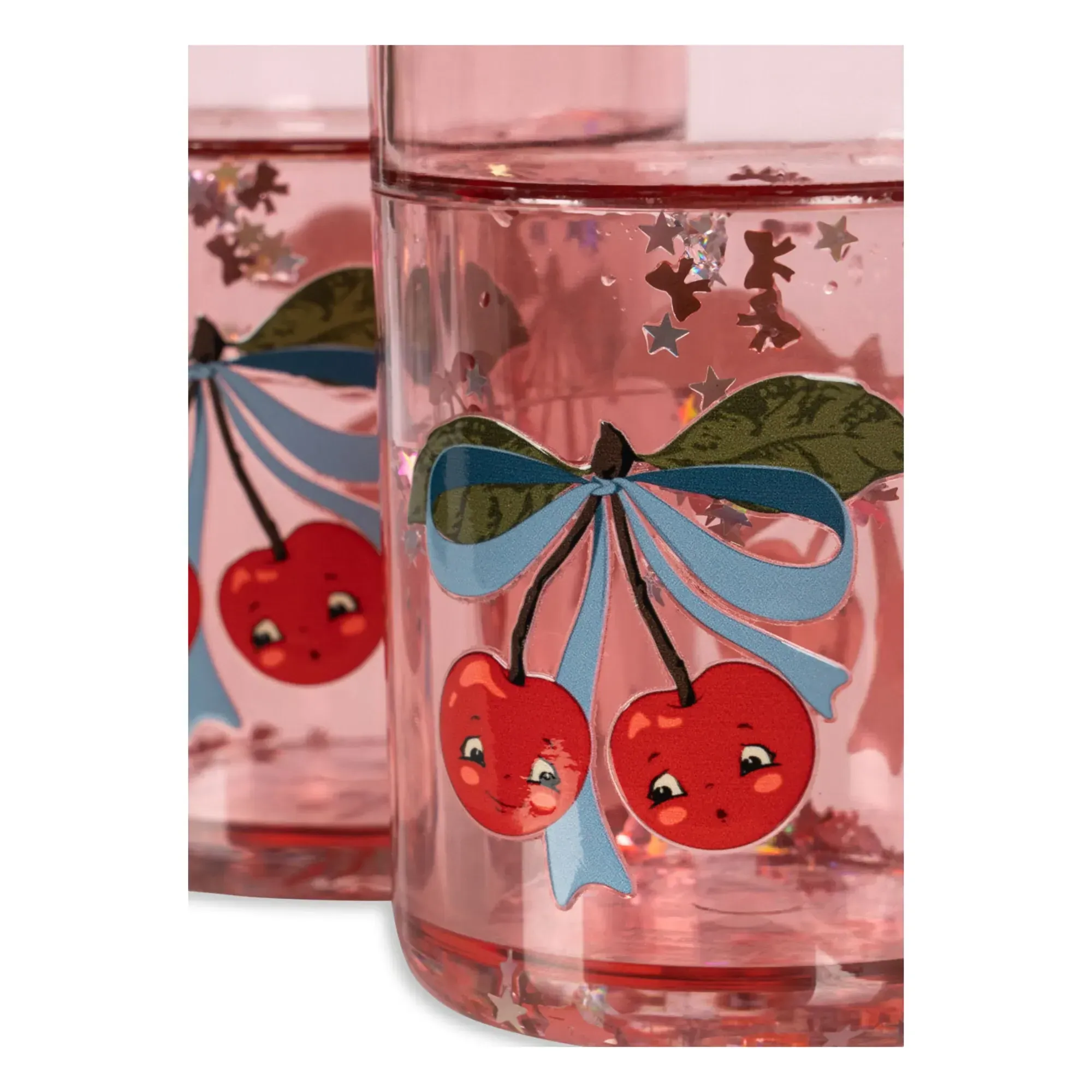 Cherry Bow Glitter Tumblers Set of 2 - Pink alternate view