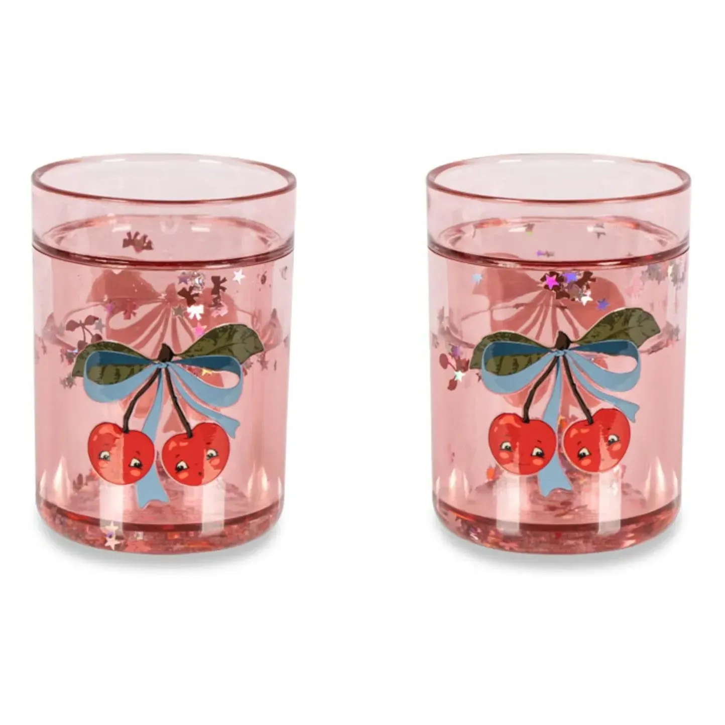 Cherry Bow Glitter Tumblers Set of 2 - Pink product