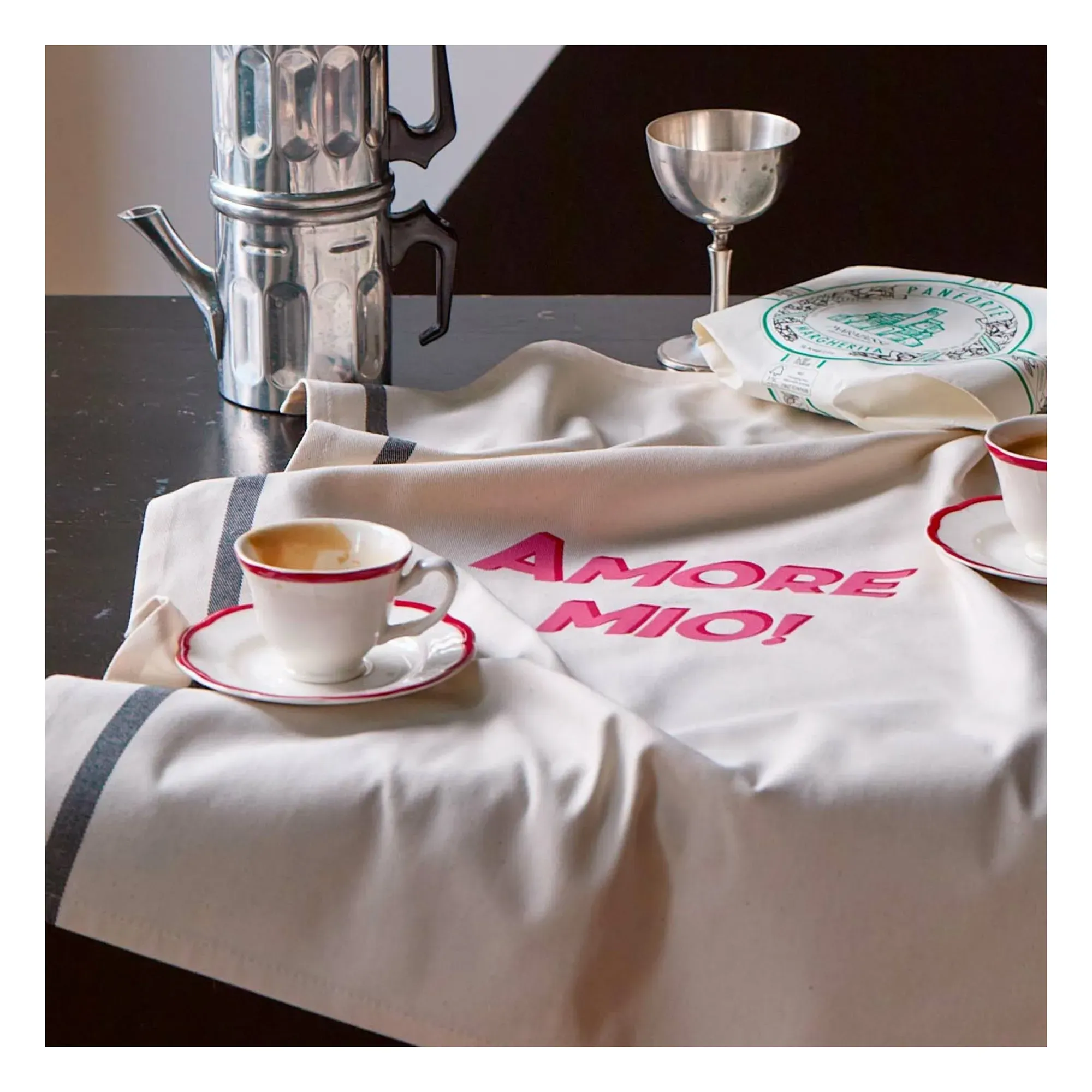 Amore Tea Towel - Red, Organic Cotton alternate view