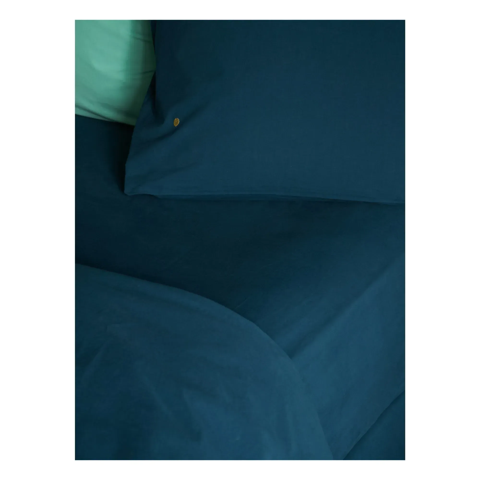 Celeste Fitted Sheet - Peacock Blue, Organic Cotton alternate view