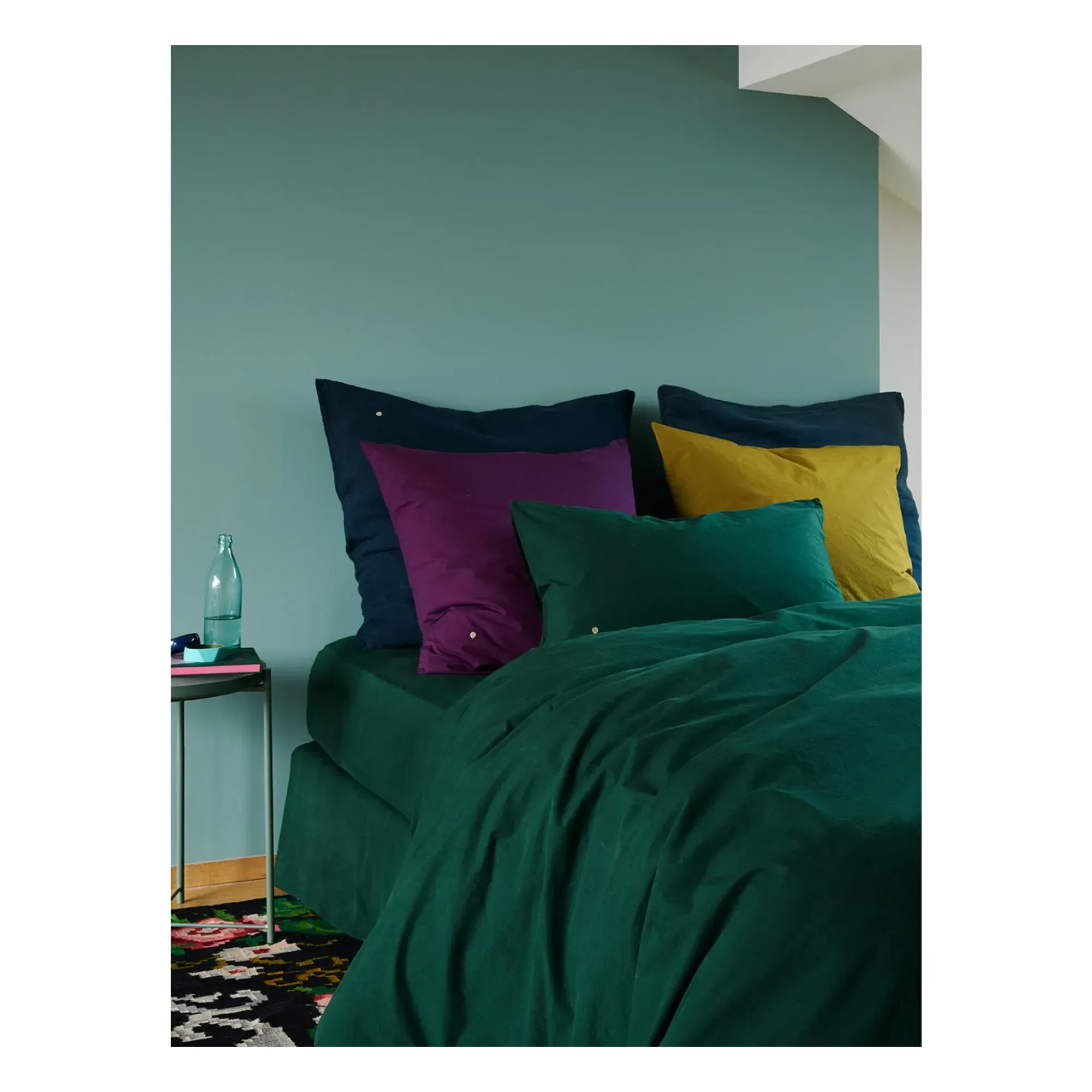 Celeste Pillow Case - Dark Green, Organic Cotton alternate view