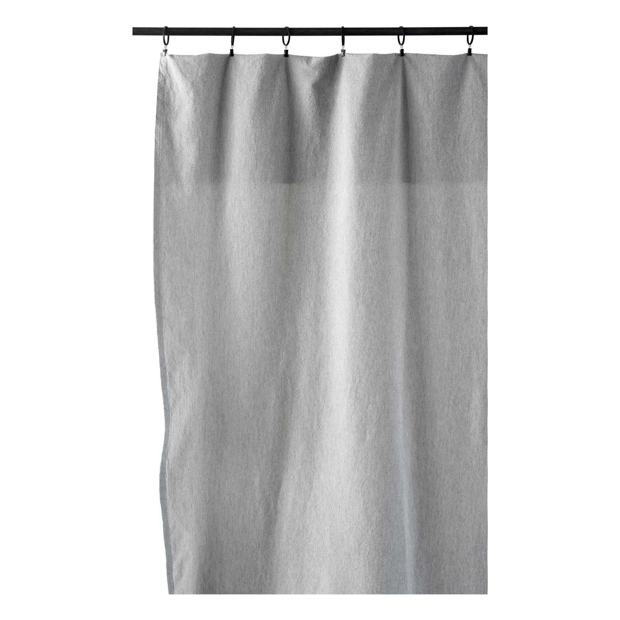 Finette Striped Curtain Panel - Caviar, Cotton Linen product