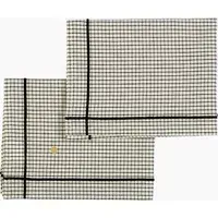 Gustave Checked Placemats Set of 2 - Caviar, Organic Cotton alternate view