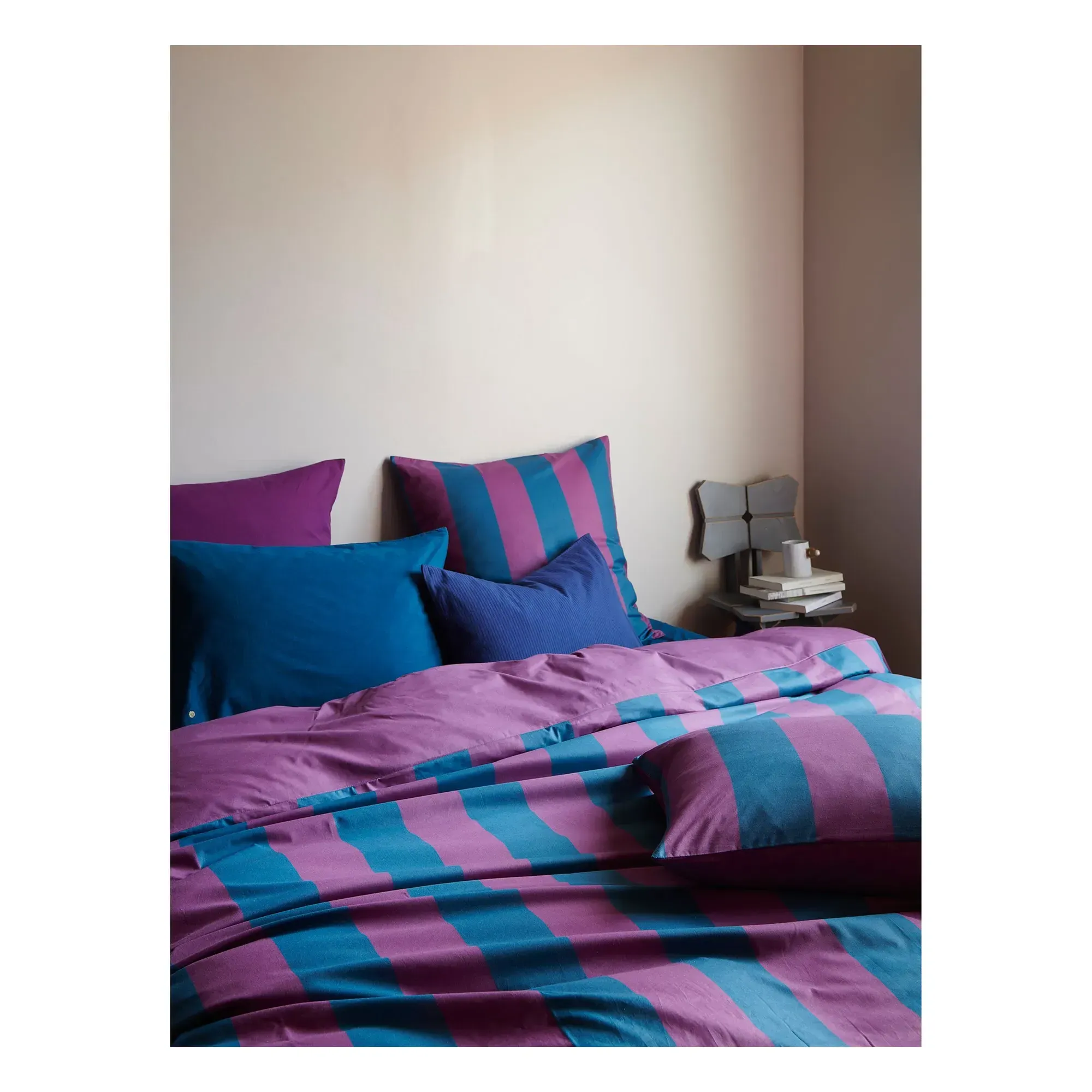 Malo Striped Comforter Cover - Purple, Organic Cotton Percale alternate view