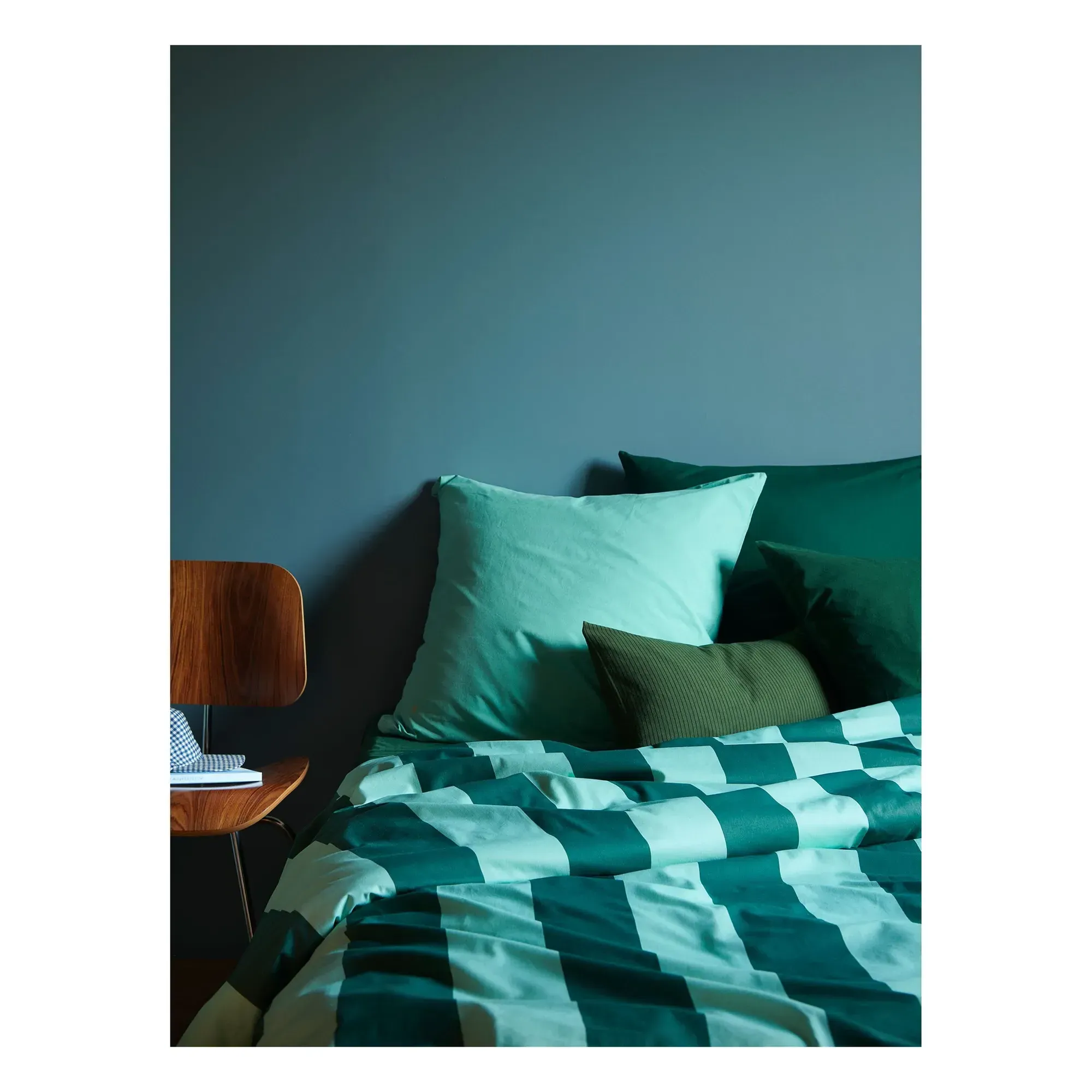 Malo Striped Comforter Cover - Turquoise, Organic Cotton alternate view