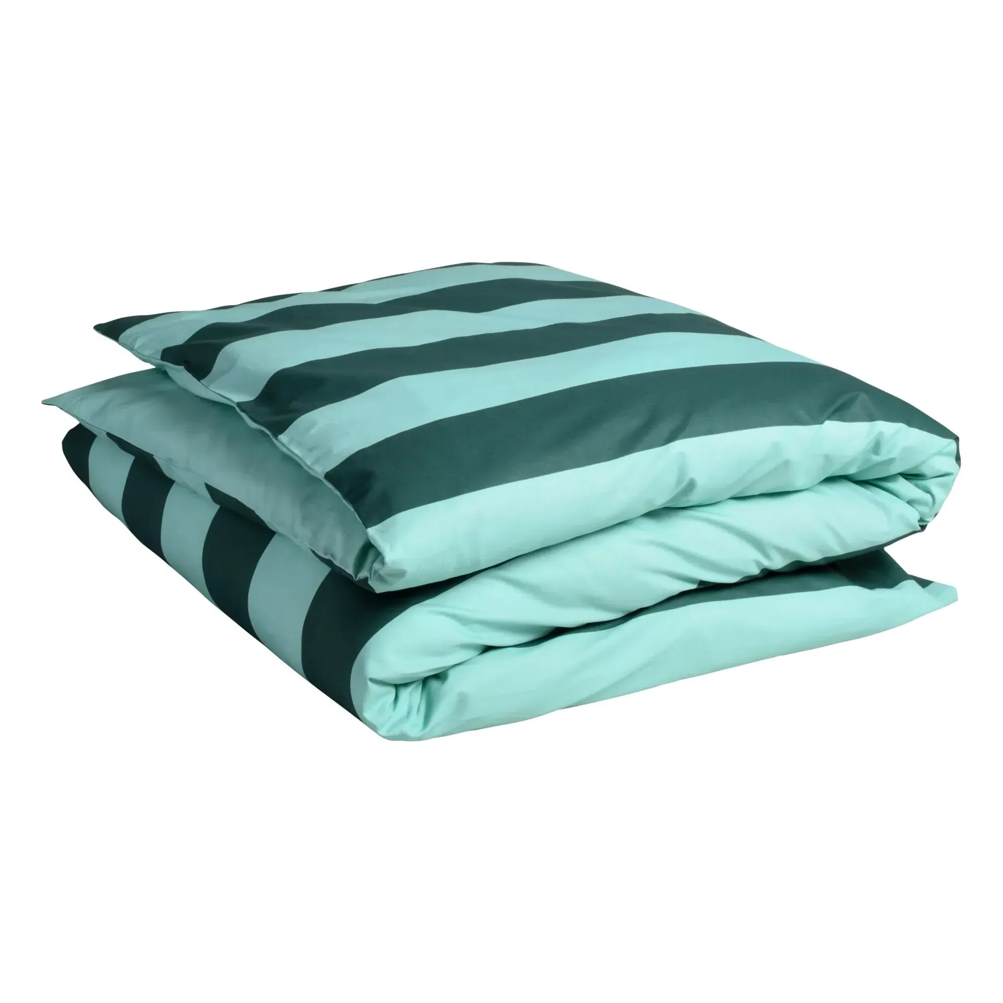 Malo Striped Comforter Cover - Turquoise, Organic Cotton product
