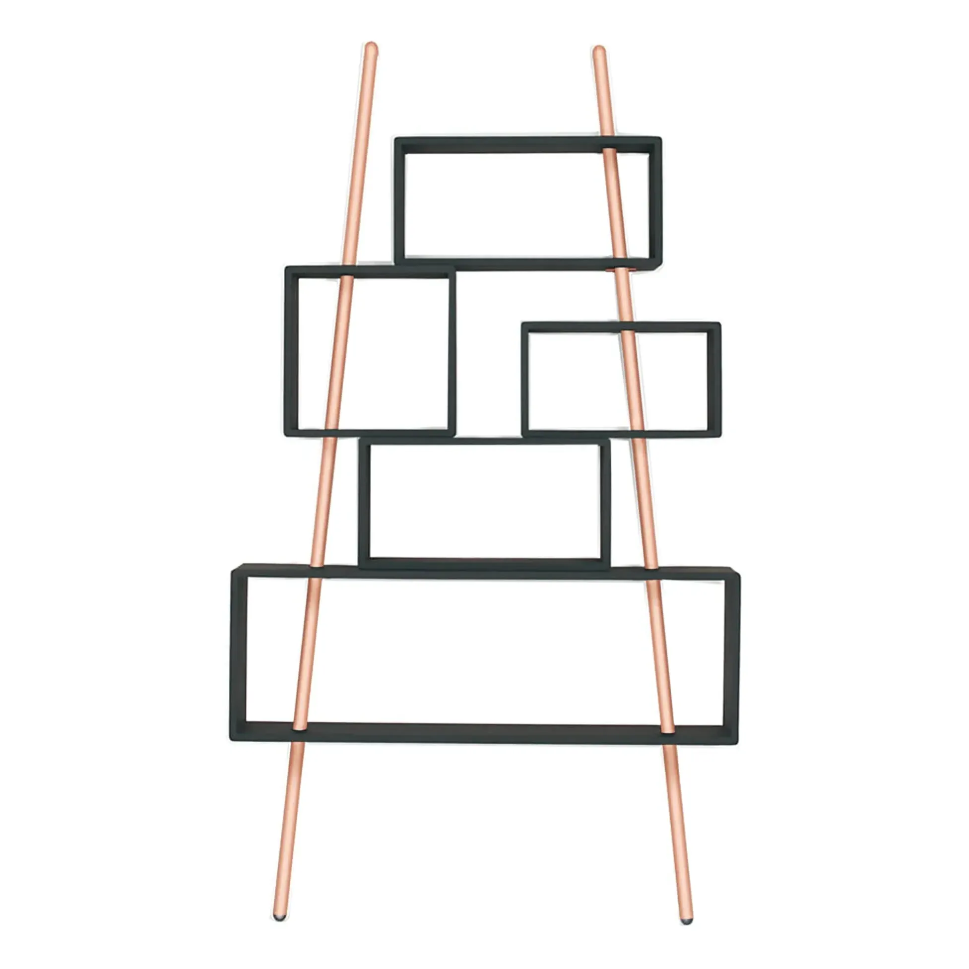La Folie Ladder Bookshelf - Charcoal Grey, Birch Wood product