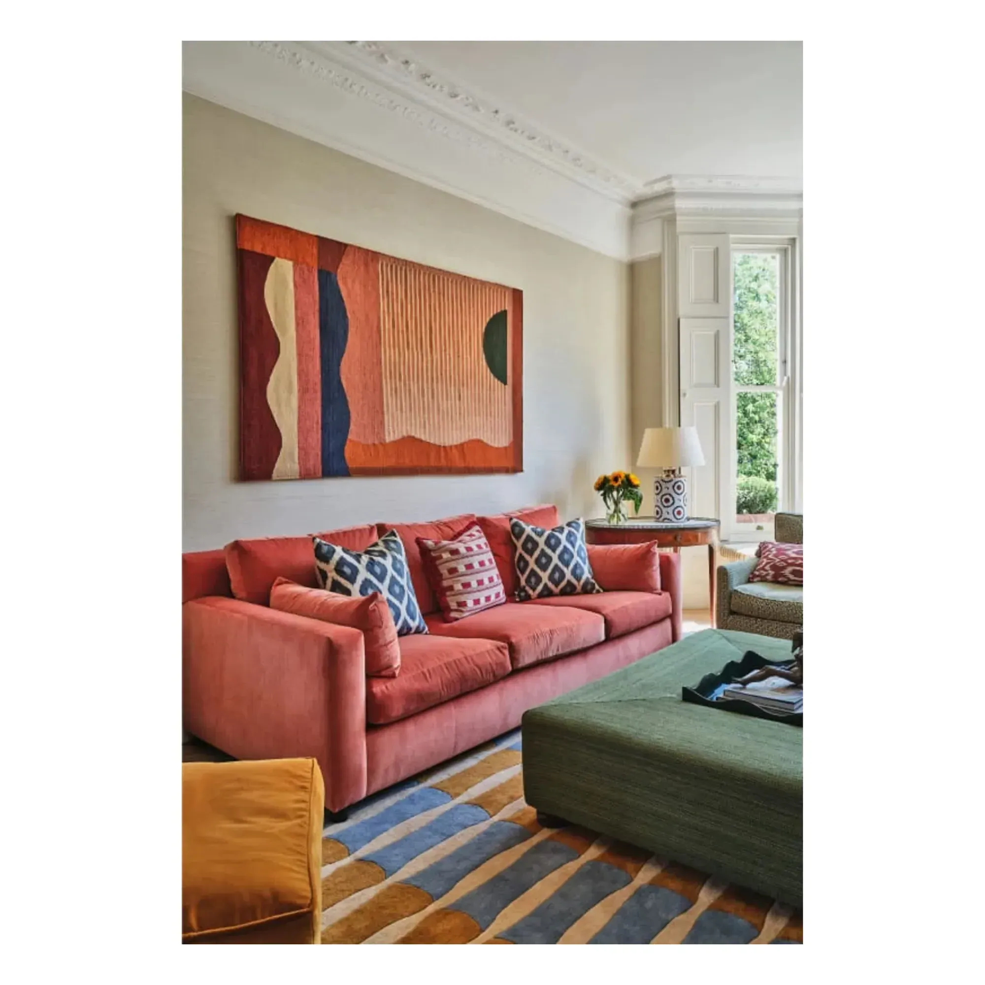 Alice Crawley Bamboo Forest Wool Rug - Blue alternate view