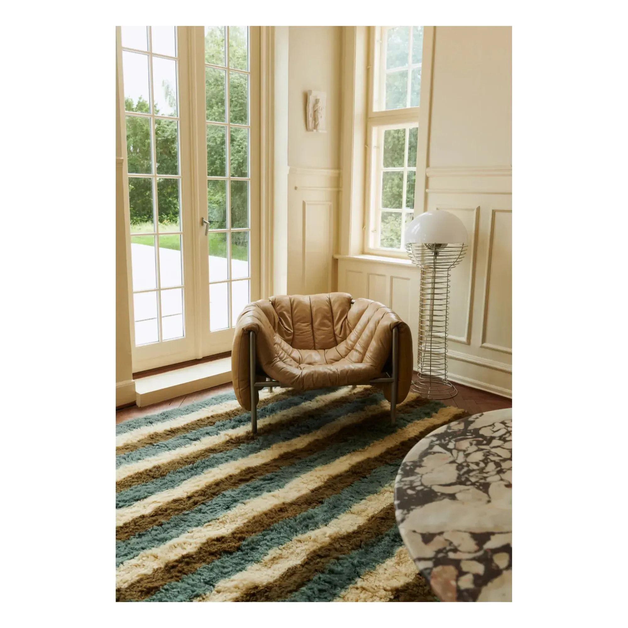 Arable Land by Evelina Kroon Rya Rug - Blue, New Zealand Wool alternate view