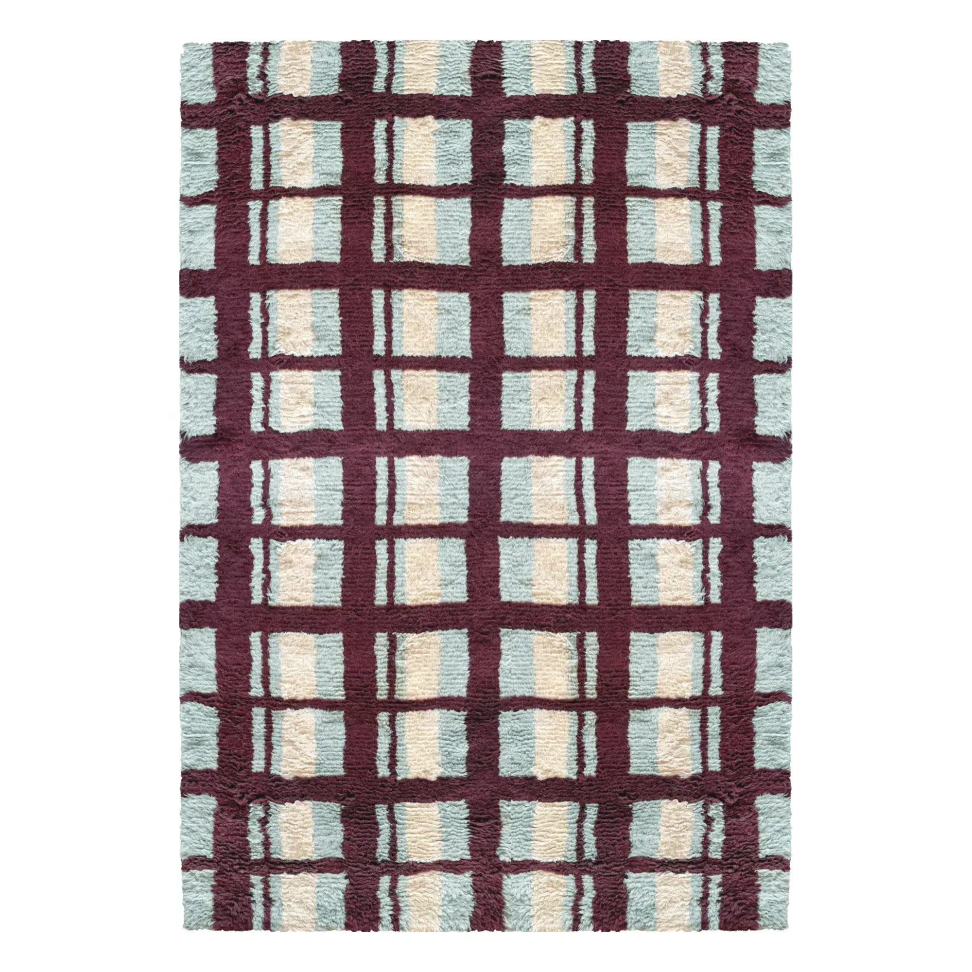 Arbor Evelina Kroon Shaggy Rya Rug - Burgundy, Wool product