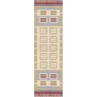 Röllakan Hilma Wool Corridor Rug - Dark Beige alternate view